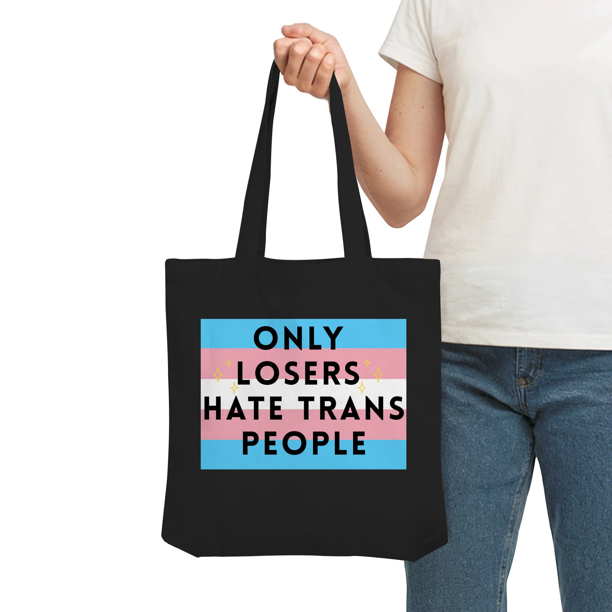 Only Losers hate Trans People - Organic Tote-Bag