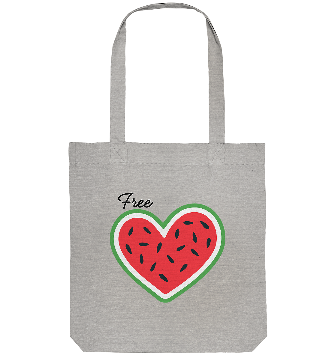 Free Palestine "Melon Heart Edition" - Organic Tote-Bag