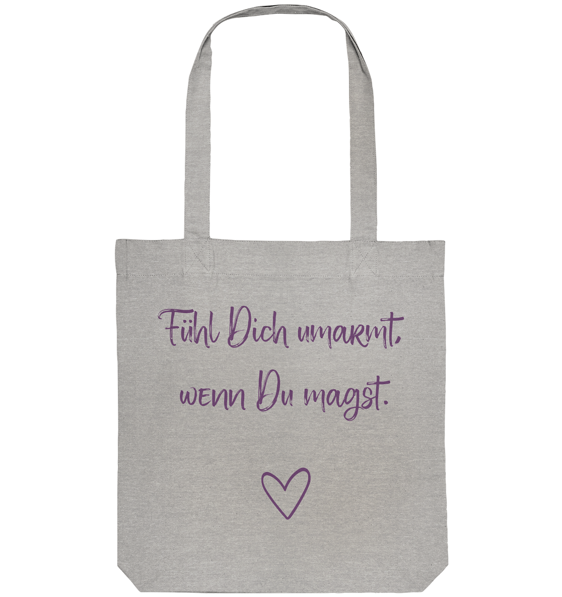 Fühl Dich umarmt, wenn Du magst "Lila Herz Edition" - Organic Tote-Bag