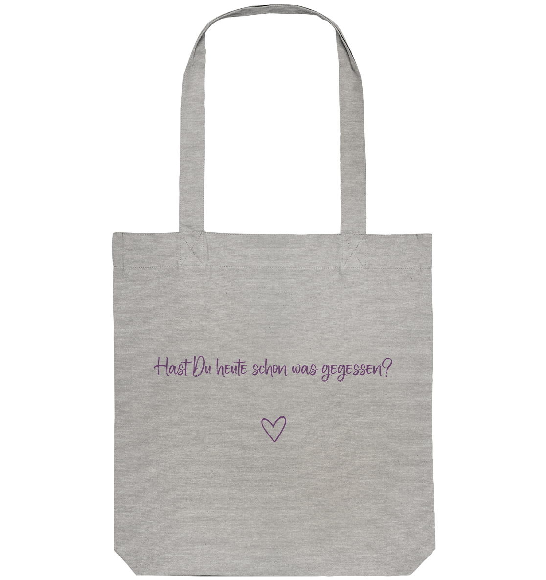 Hast Du heute schon was gegessen? "Lila Herz Edition" - Organic Tote-Bag