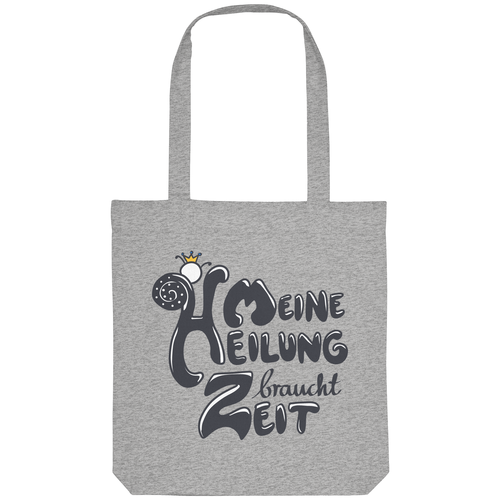 Meine Heilung braucht Zeit "Schwarze Edition" Backprint - Organic Tote-Bag