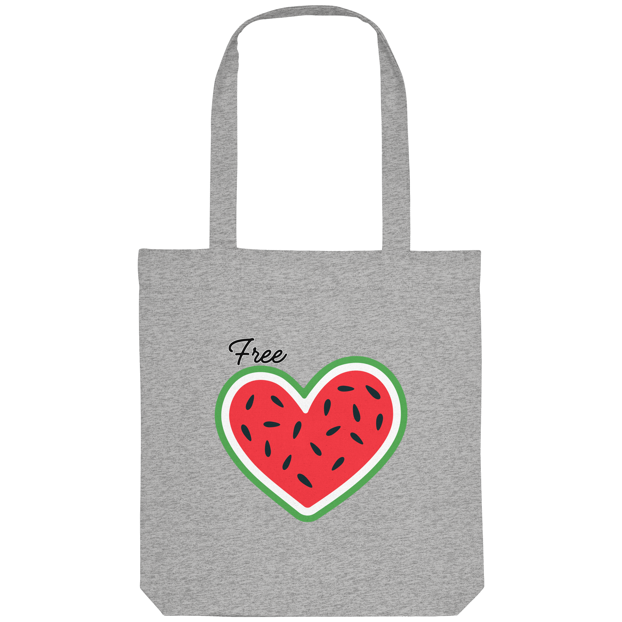 Free Palestine "Melon Heart Edition" - Organic Tote-Bag