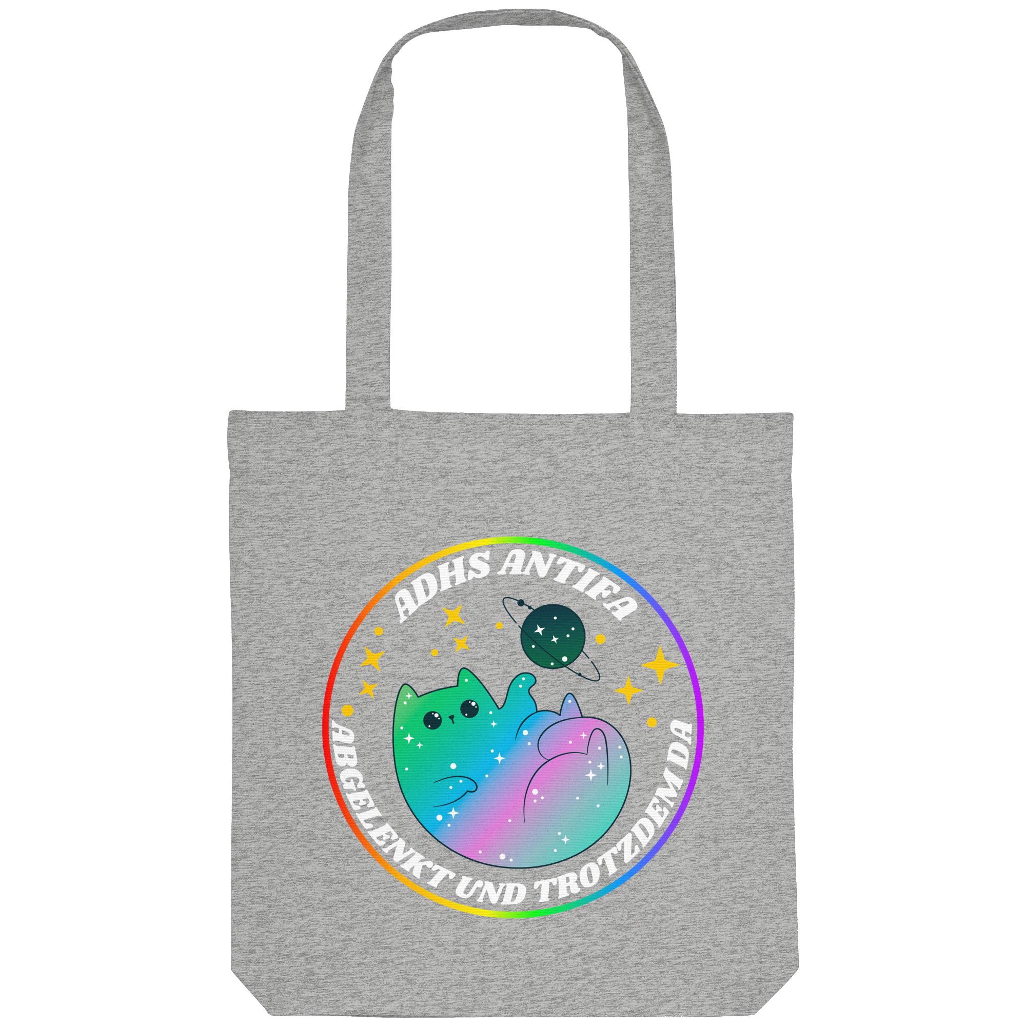 ADHS Antifa: Abgelenkt und trotzdem da "Space Cat Edition" - Organic Tote-Bag