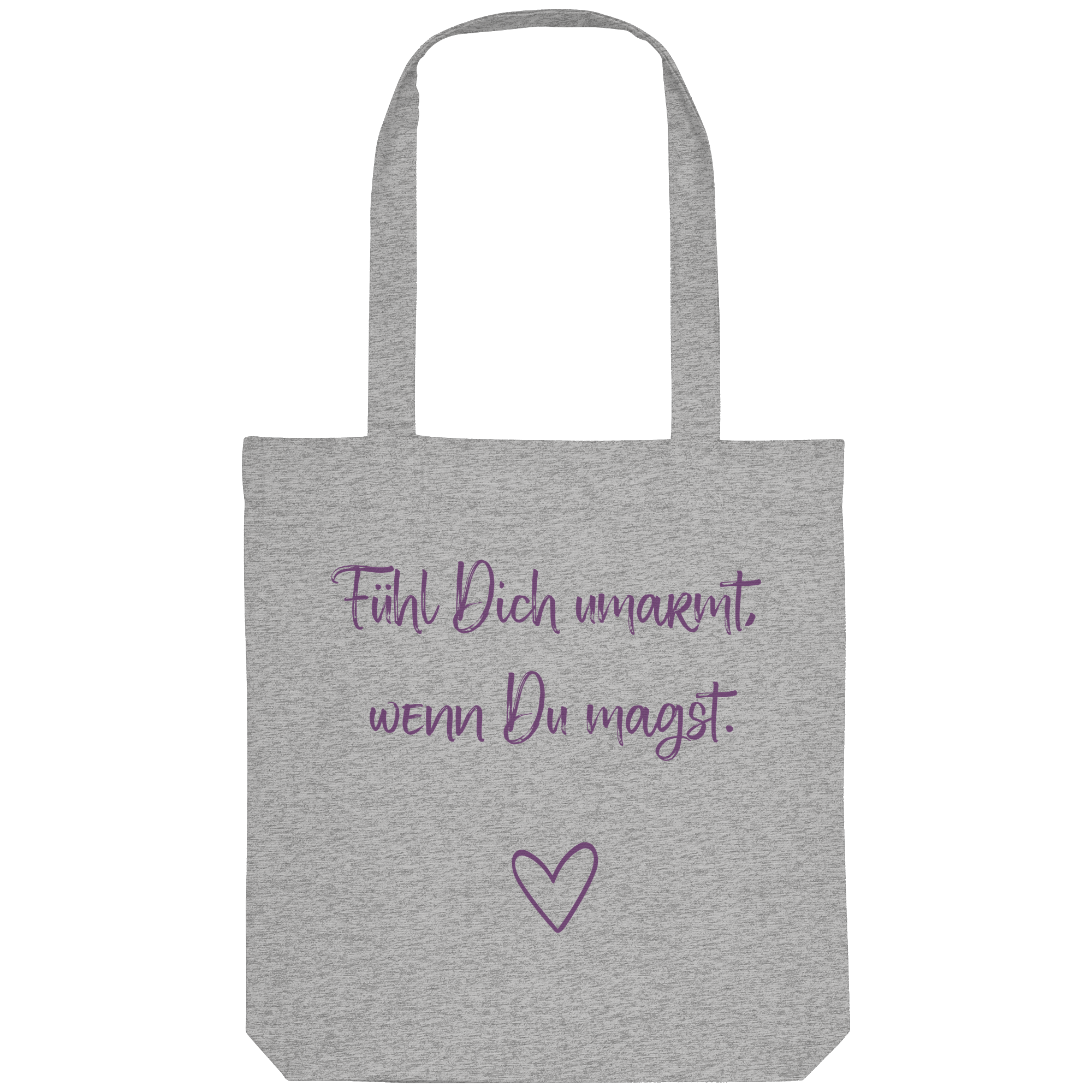 Fühl Dich umarmt, wenn Du magst "Lila Herz Edition" - Organic Tote-Bag