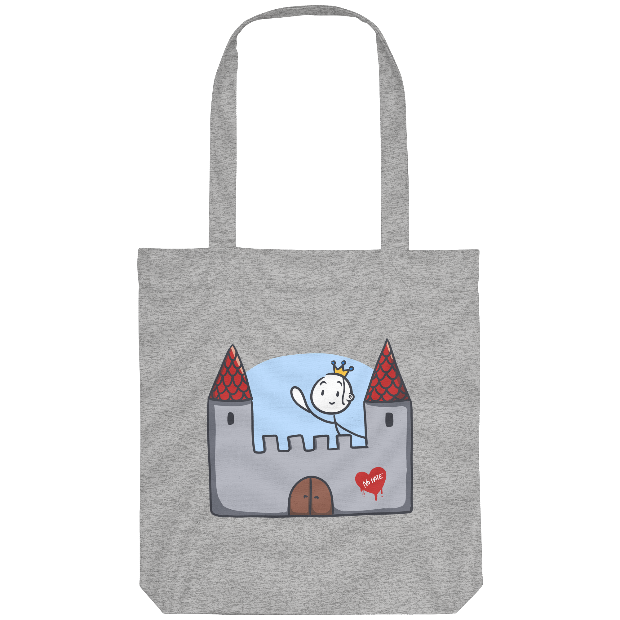 Seelenmännchen "Schloss Edition" Frontprint (hell) - Organic Tote-Bag