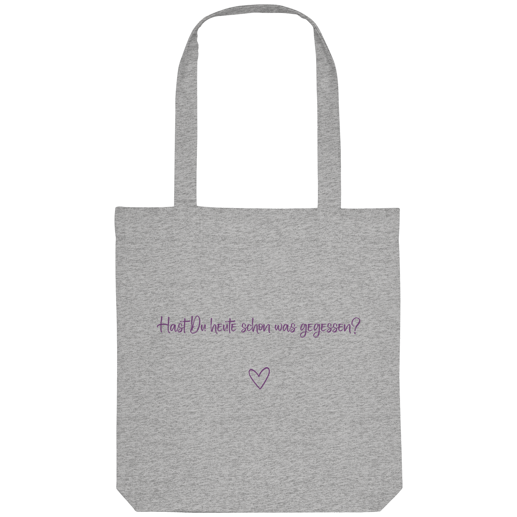 Hast Du heute schon was gegessen? "Lila Herz Edition" - Organic Tote-Bag