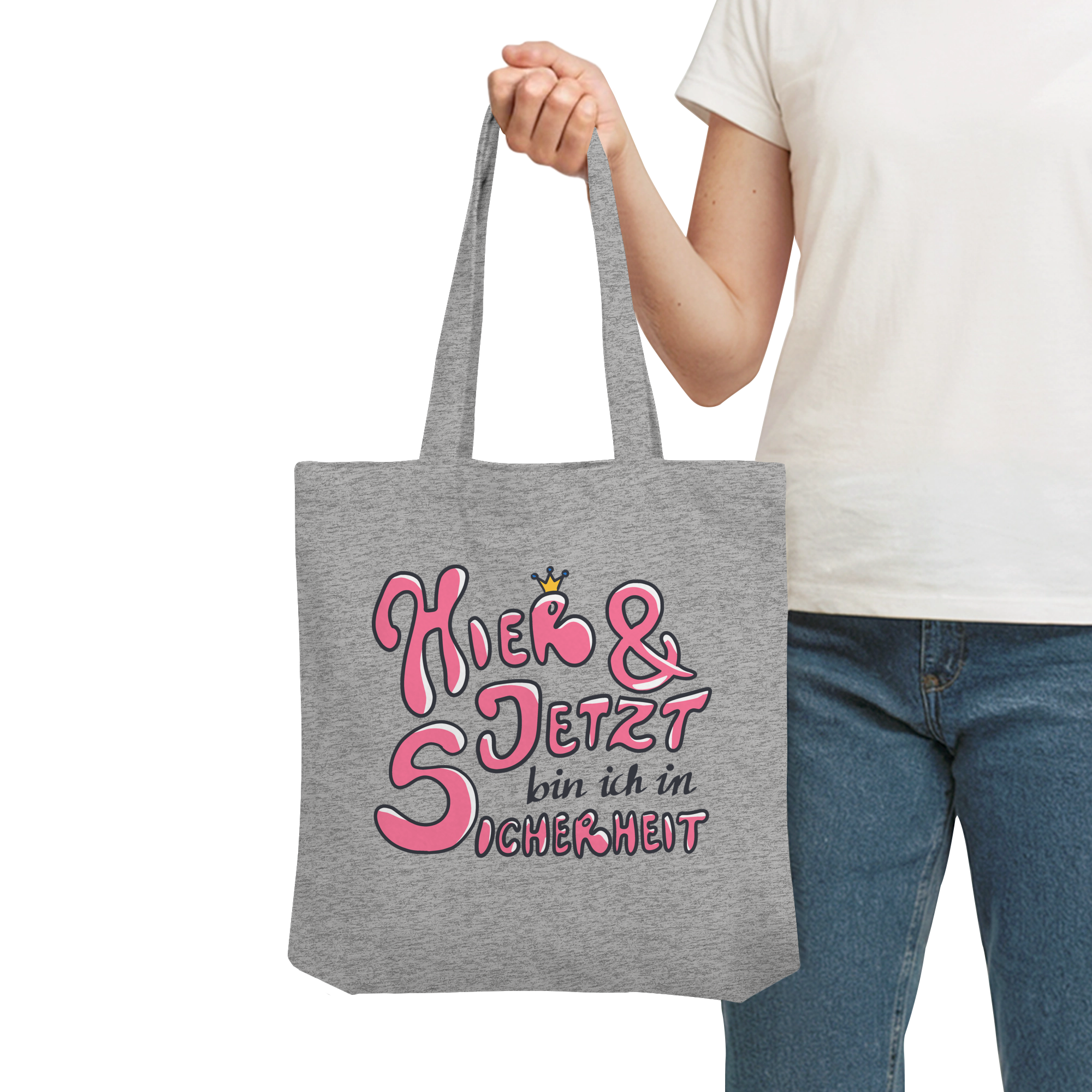 Hier und jetzt bin ich in Sicherheit "Pinke Edition" - Organic Tote-Bag