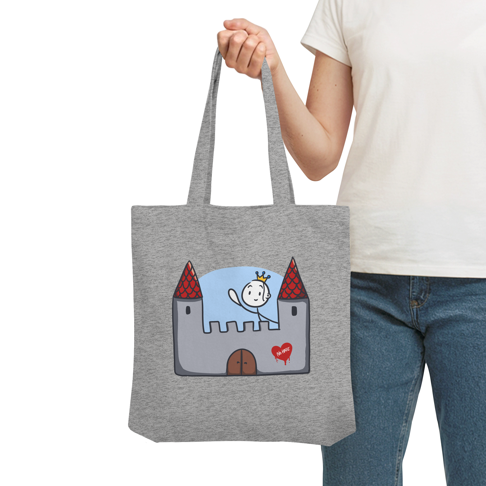 Seelenmännchen "Schloss Edition" Frontprint (hell) - Organic Tote-Bag