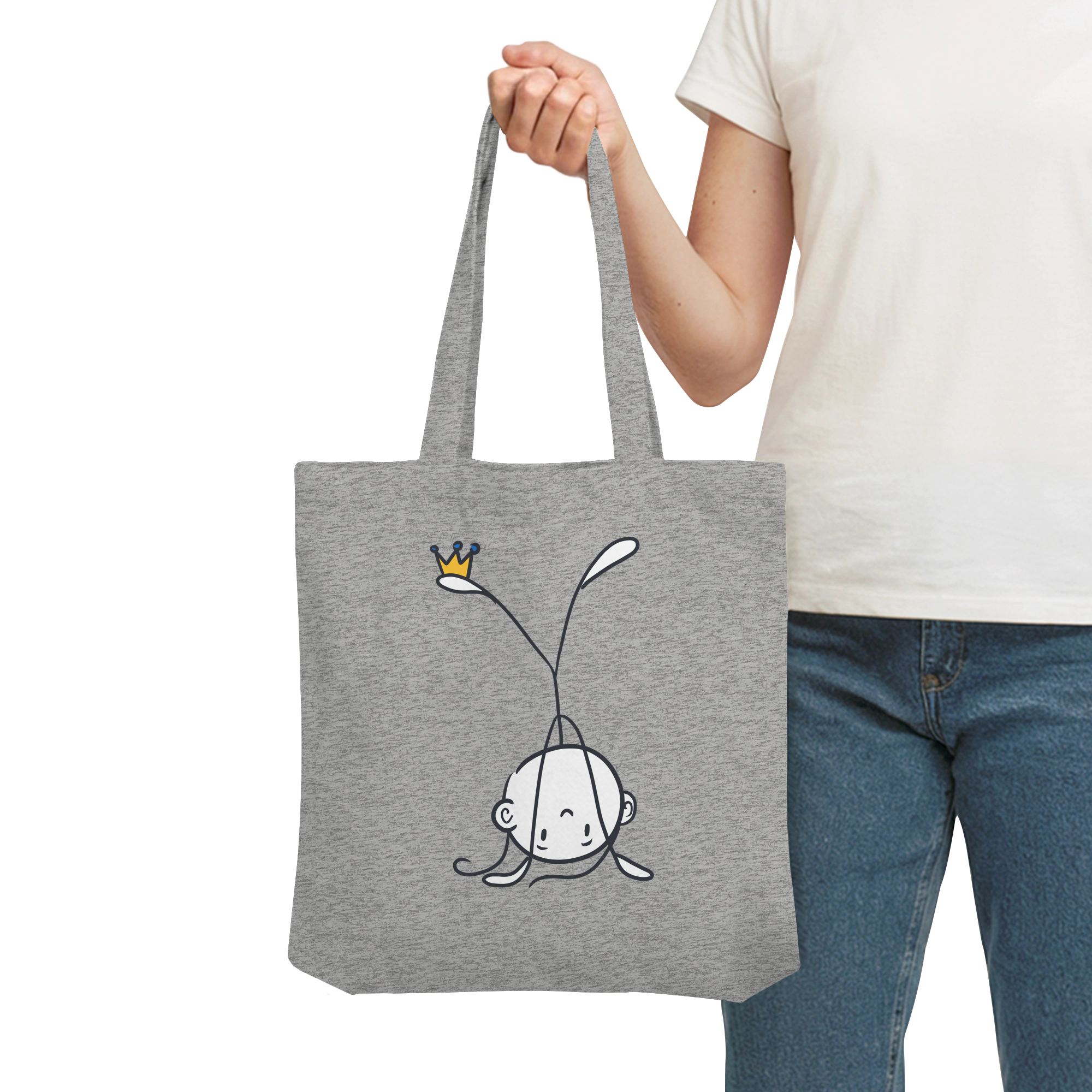Seelenmännchen "Handstand Edition" Frontprint (hell) - Organic Tote-Bag