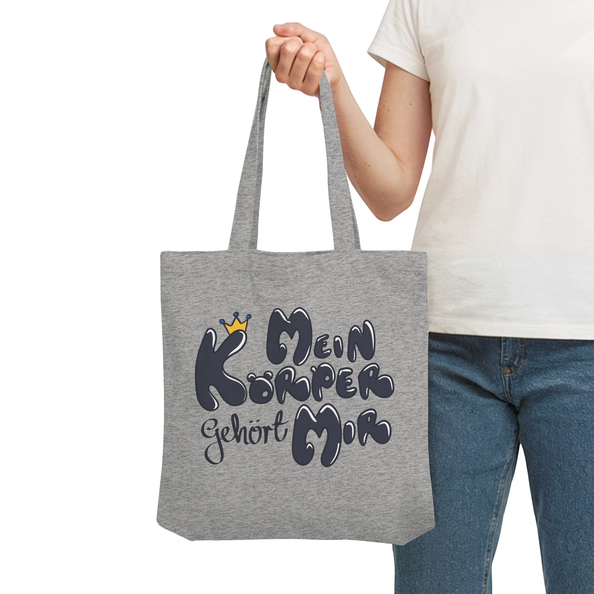 Mein Körper gehört mir "Schwarze Edition" Backprint - Organic Tote-Bag