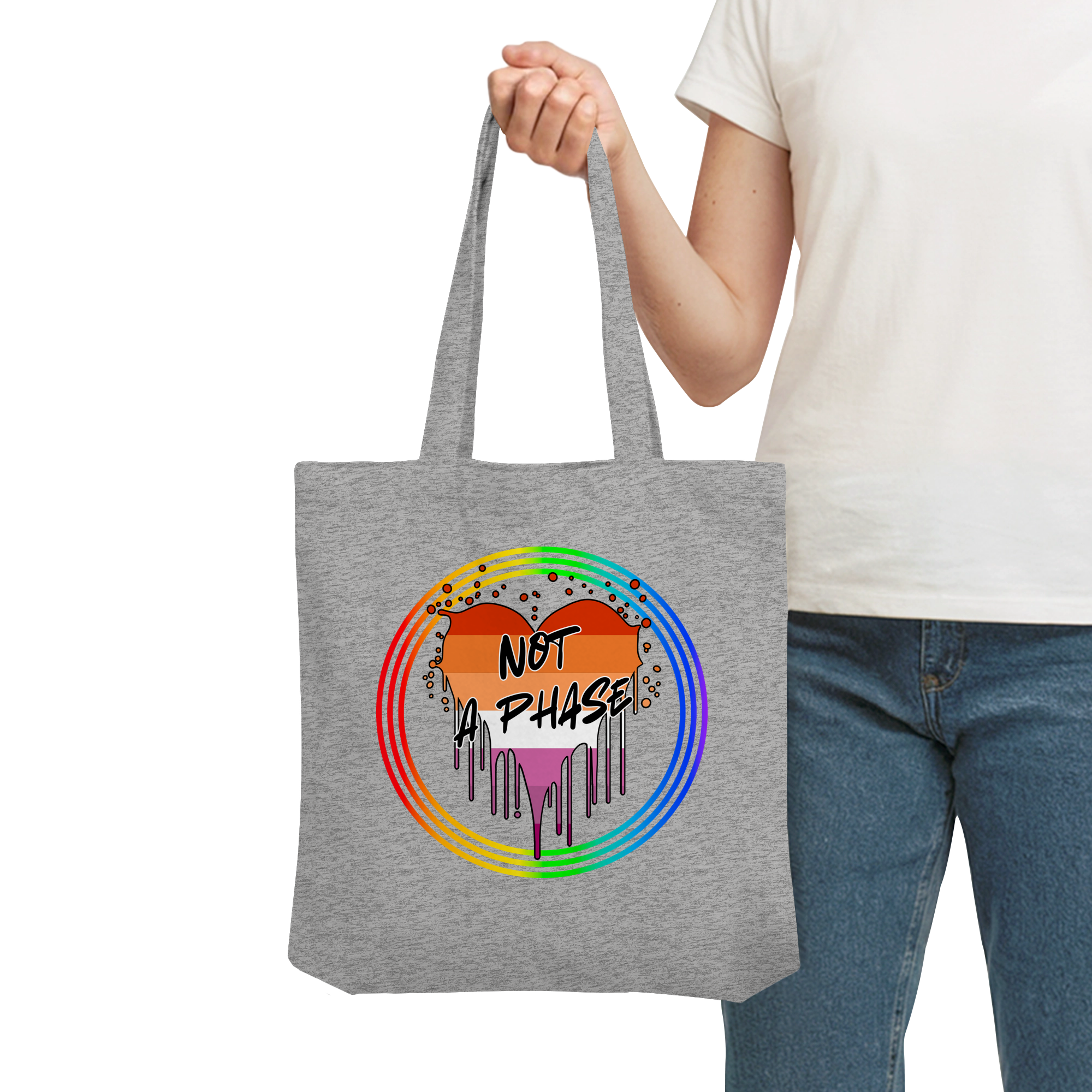 Lesbian Not a Phase "Regenbogenkreis Edition" - Organic Tote-Bag
