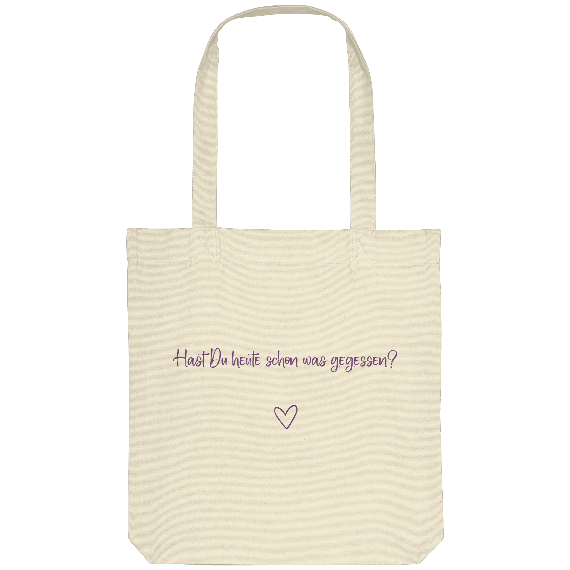 Hast Du heute schon was gegessen? "Lila Herz Edition" - Organic Tote-Bag