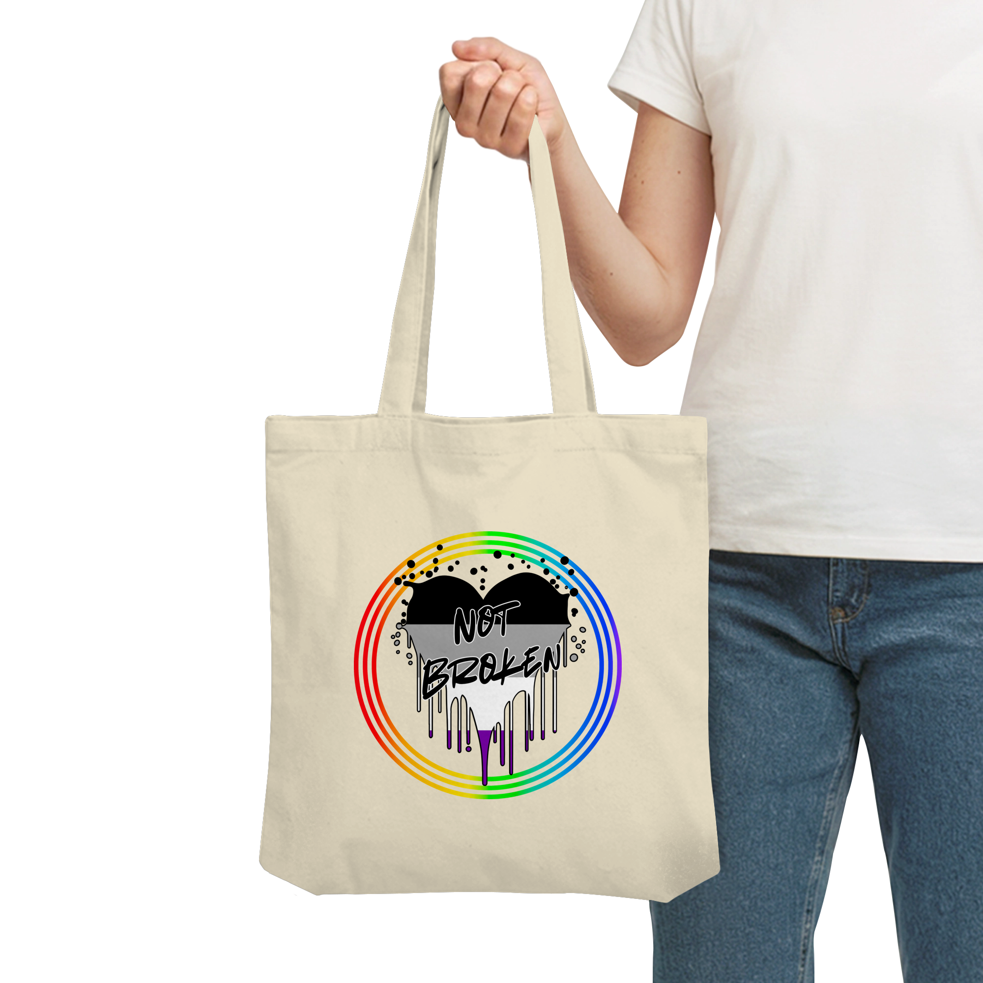 Asexual Not Broken "Regenbogenkreis Edition" - Organic Tote-Bag