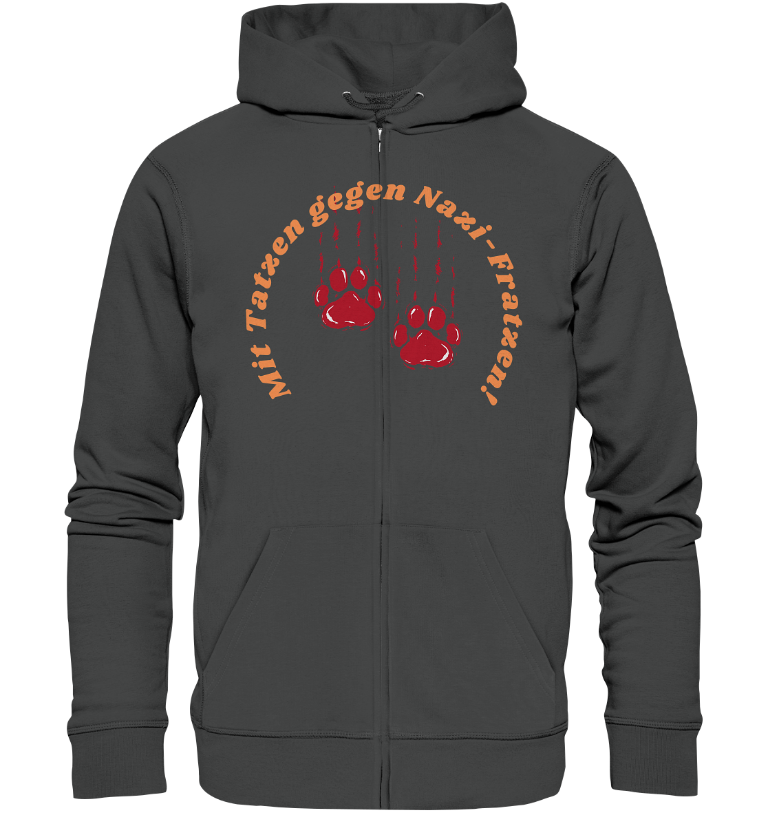 Mit Tatzen gegen Nazi Fratzen Unisex Sweatjacke