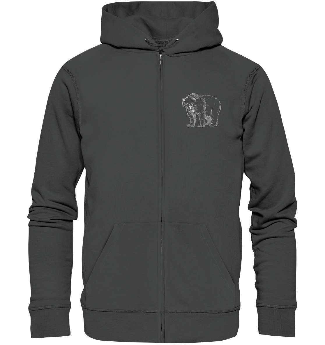 Team Bär Backprint (weiß) Unisex Sweatjacke
