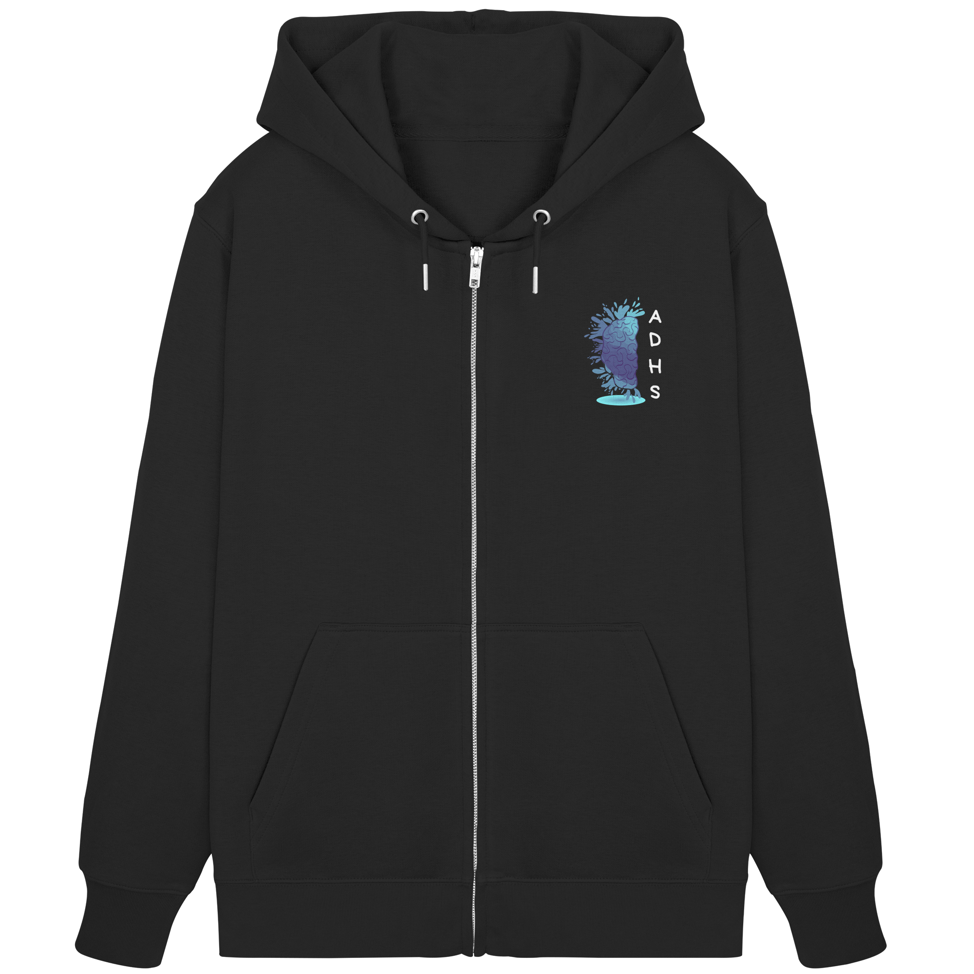 ADHS Ausdrucksvoll Direkt Hilfsbereit Selbstbewusst Backprint - Organic Zipper