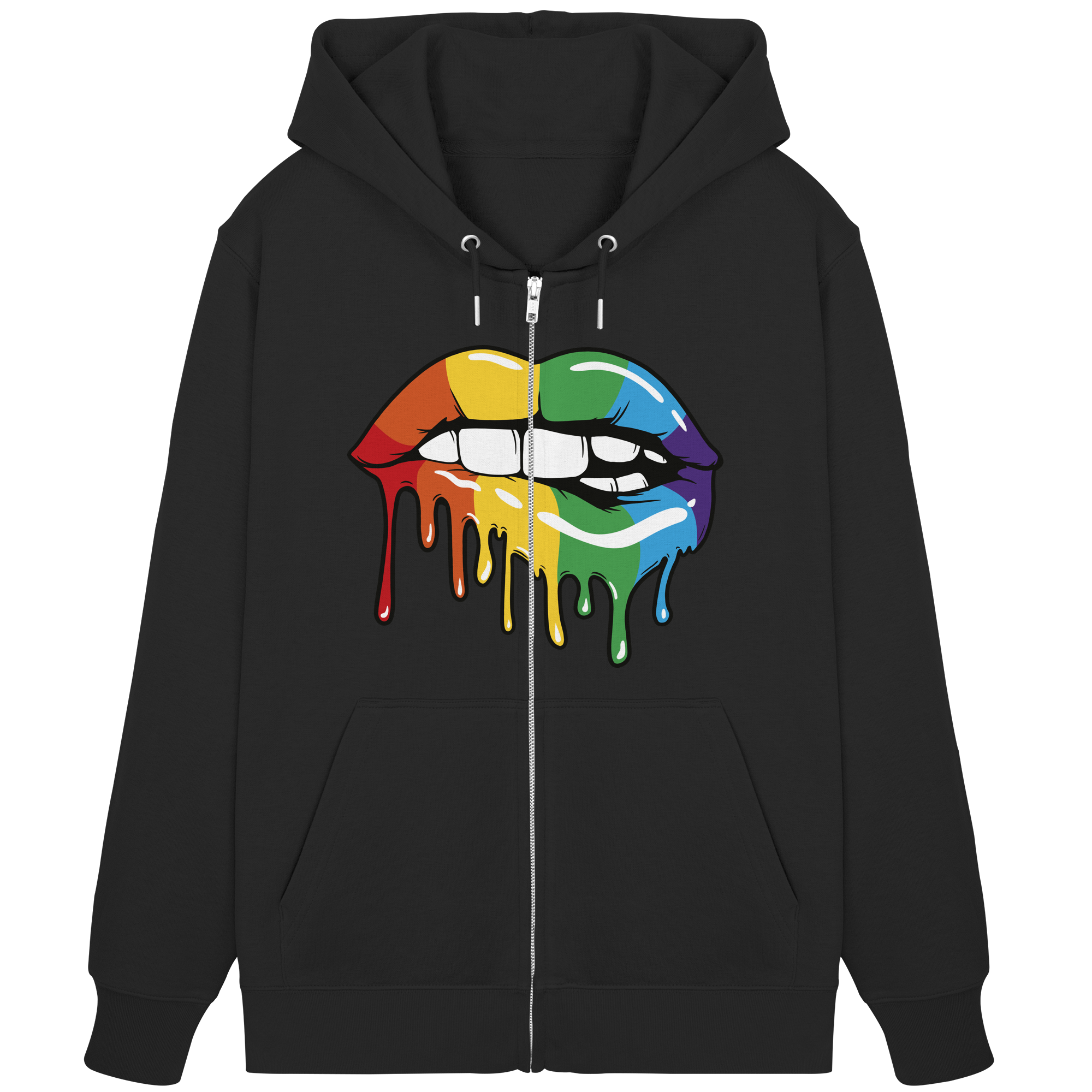 Regenbogen Lippen - Organic Zipper
