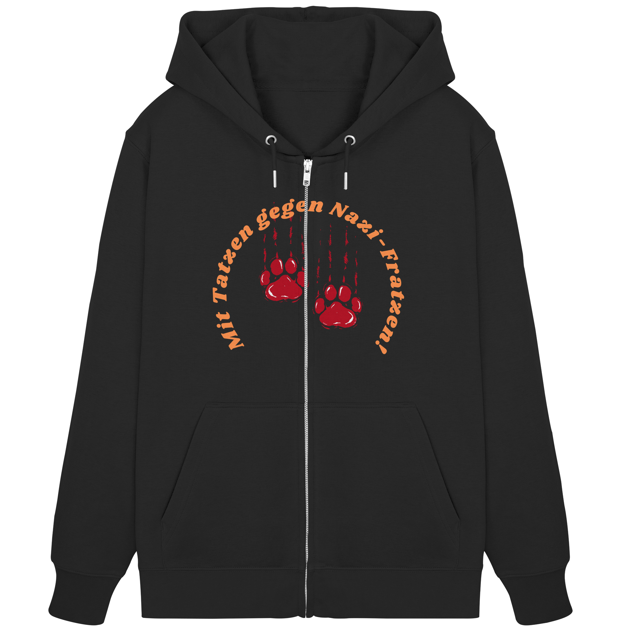 Mit Tatzen gegen Nazi Fratzen - Organic Zipper
