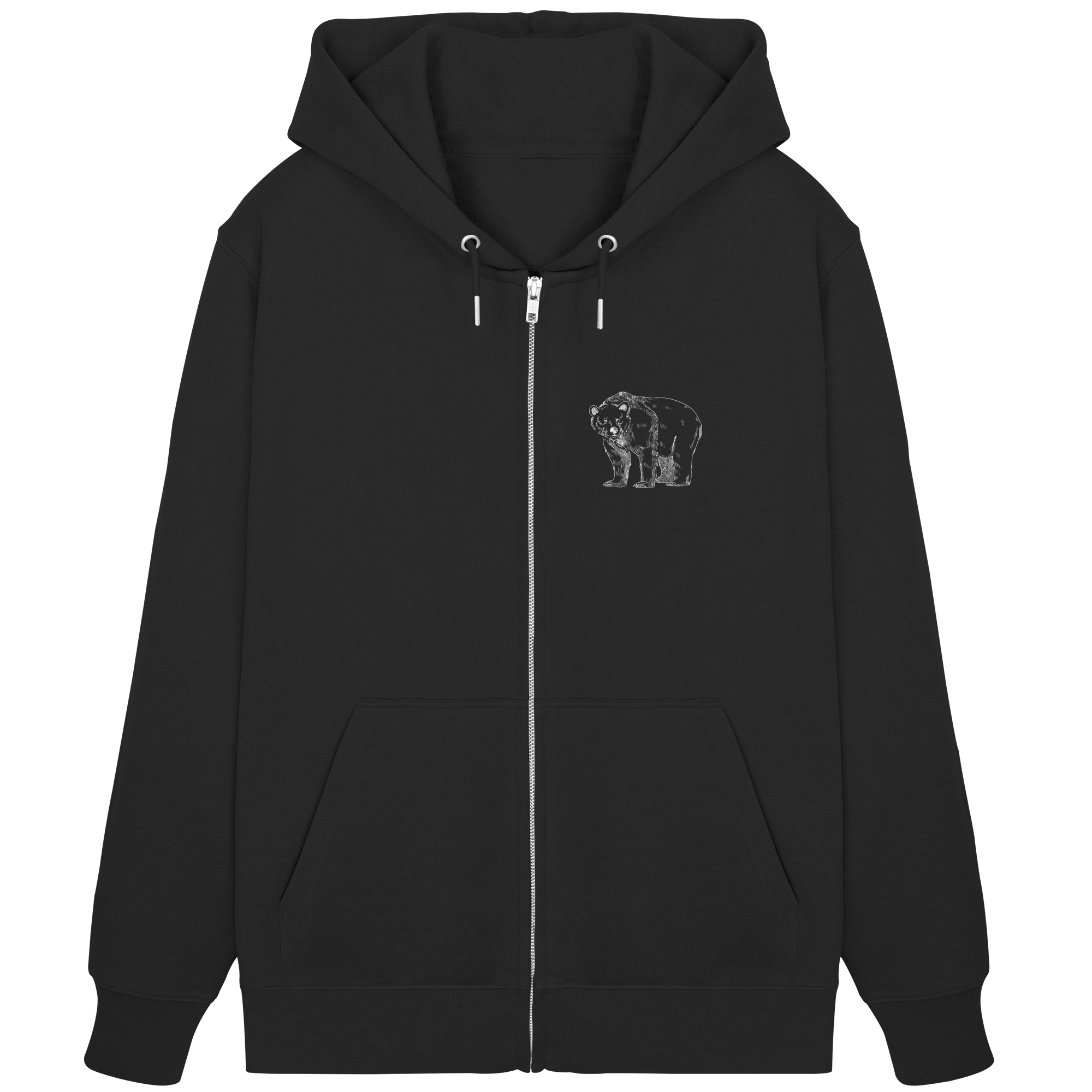 Team Bär Backprint (weiß) - Organic Zipper