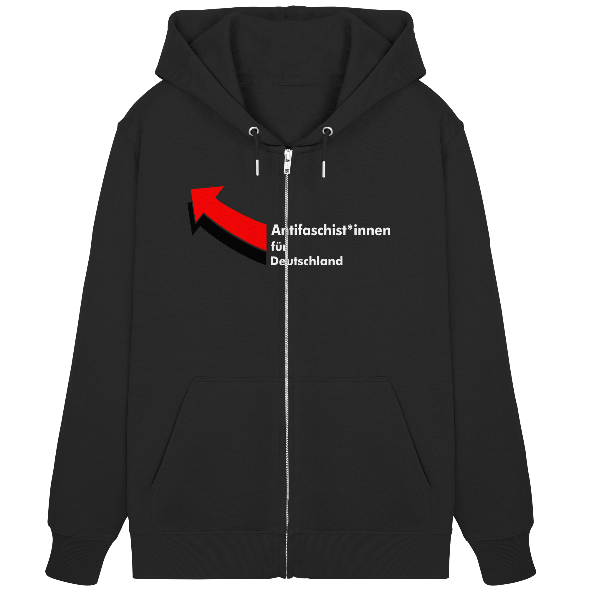 Antifaschist*innen für Deutschland (weiße Schrift) - Organic Zipper