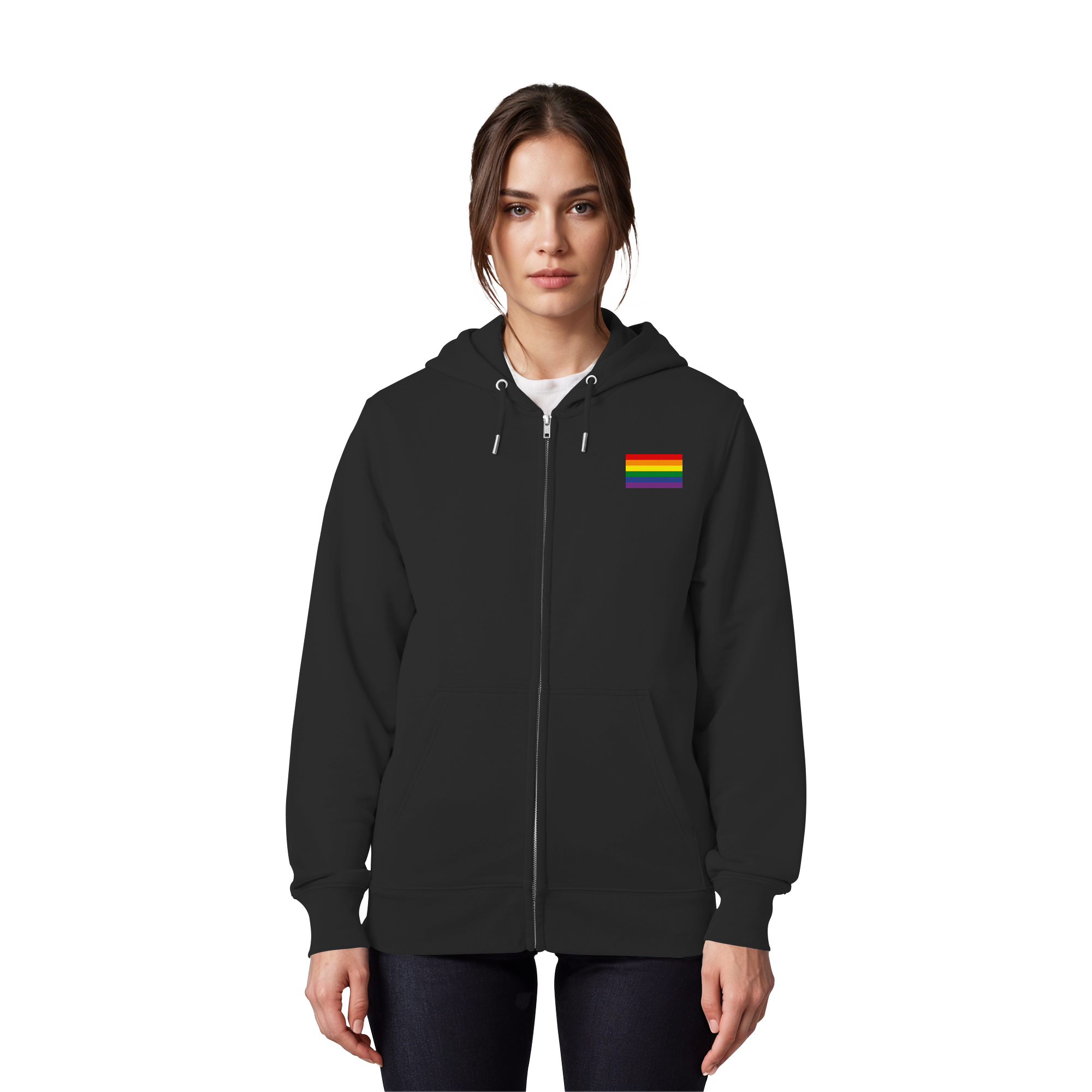 Regenbogen Pride Flag - Organic Zipper