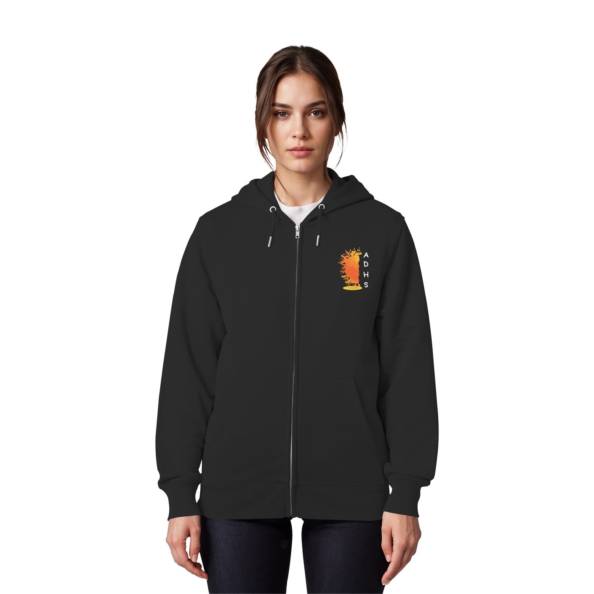 ADHS Authentisch Dynamisch Humorvoll Stark Backprint - Organic Zipper