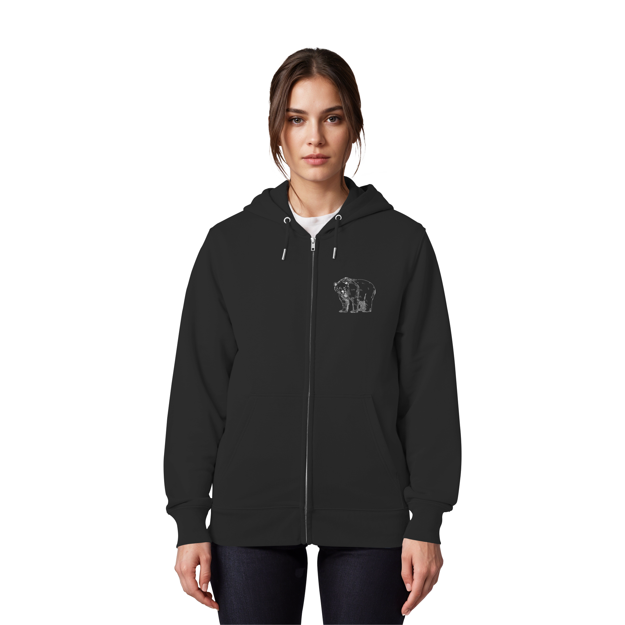 Team Bär Backprint (weiß) - Organic Zipper