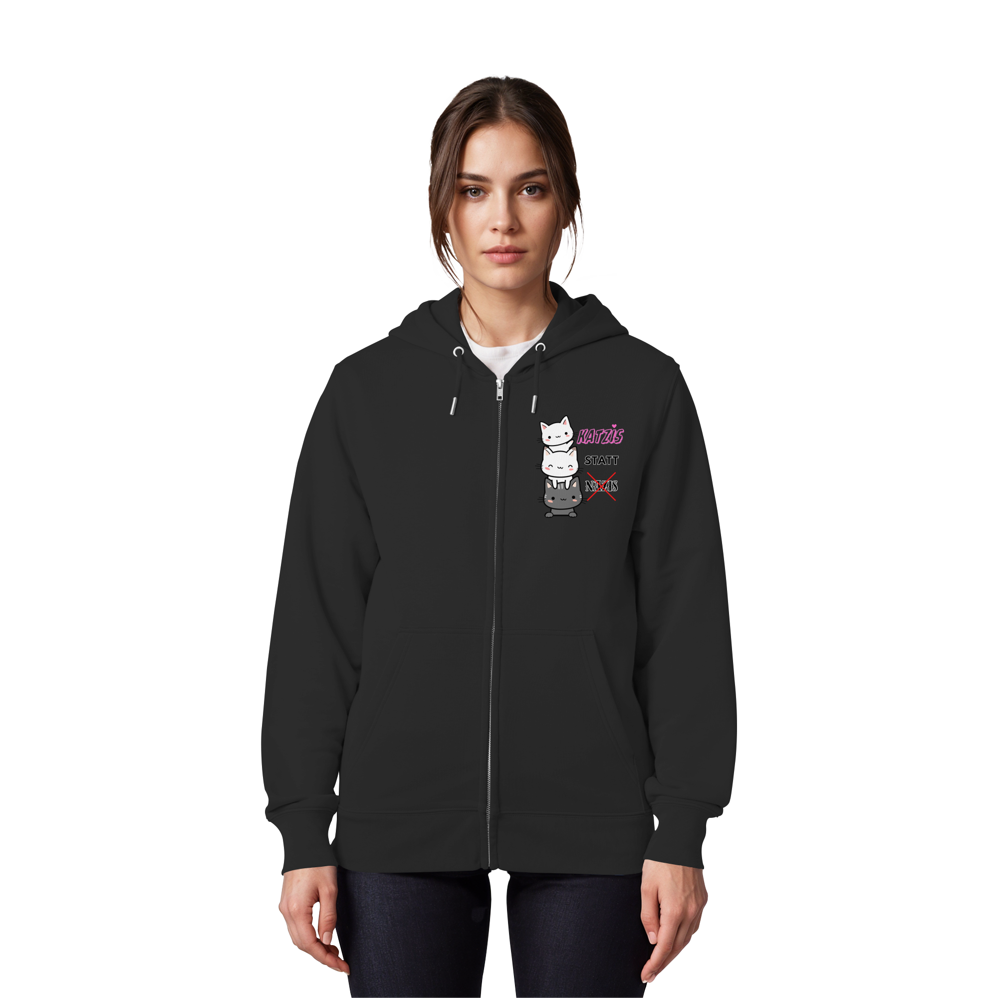Katzis statt Nazis - Organic Zipper