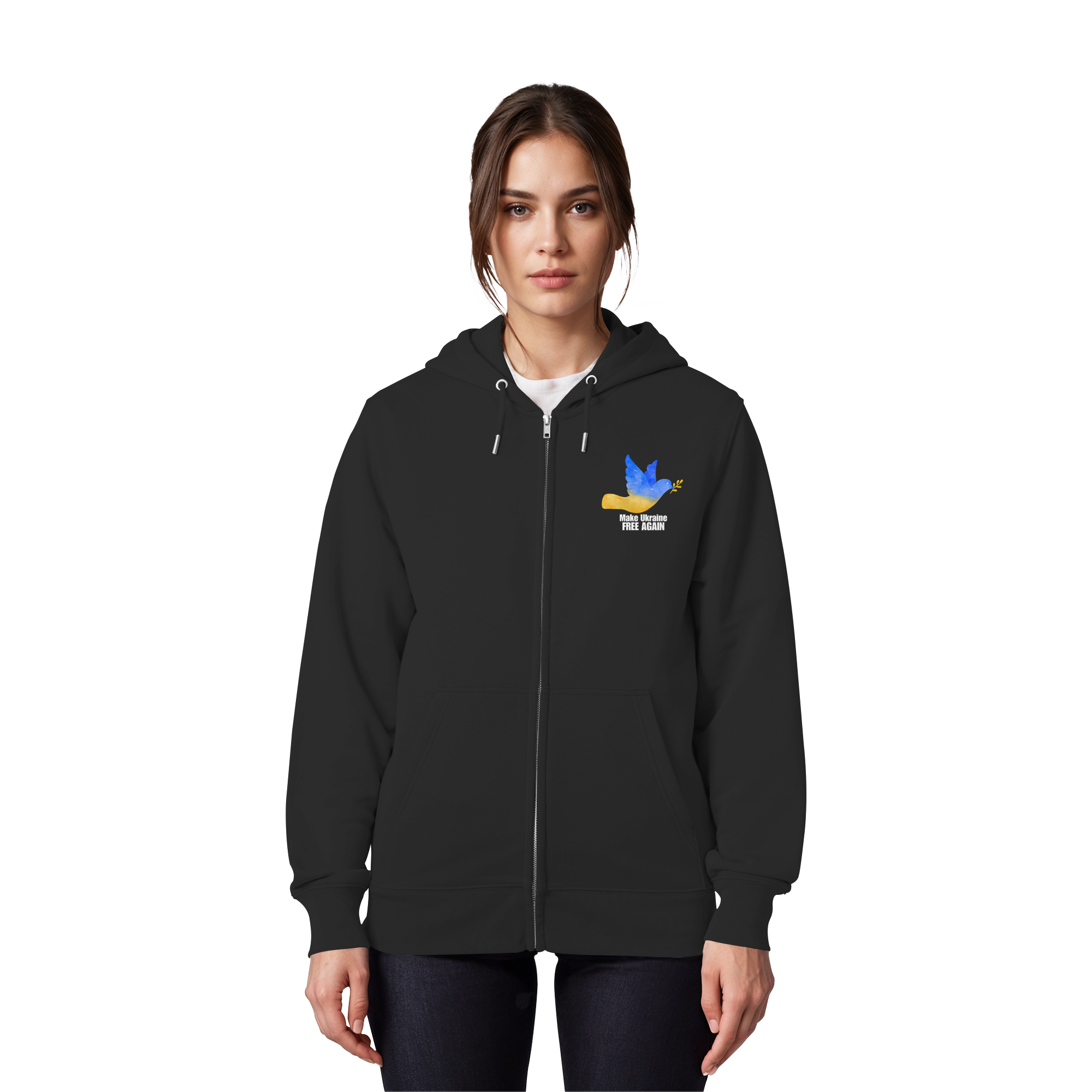 Make Ukraine Free Again "Dove Edition" - Organic Zipper