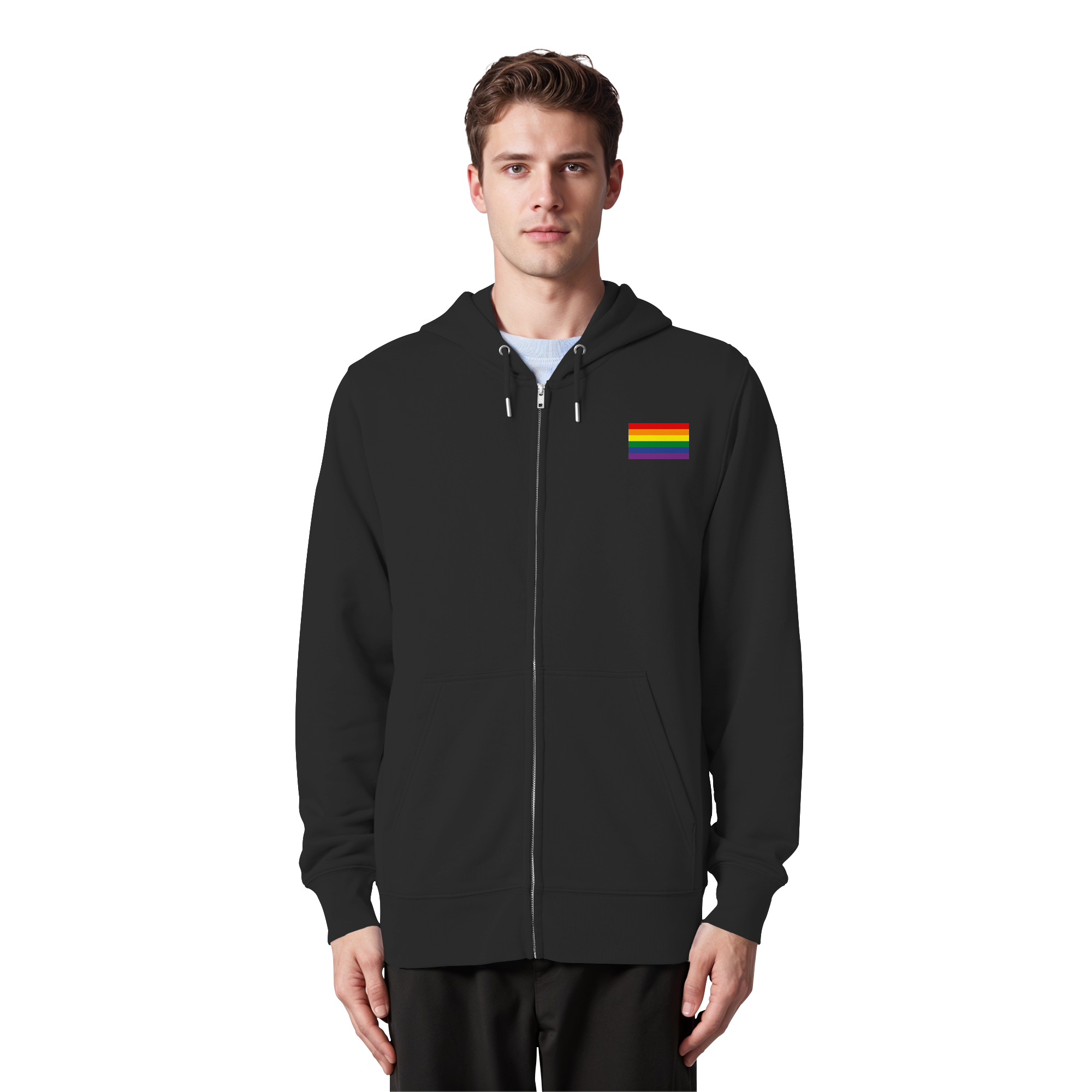 Regenbogen Pride Flag - Organic Zipper