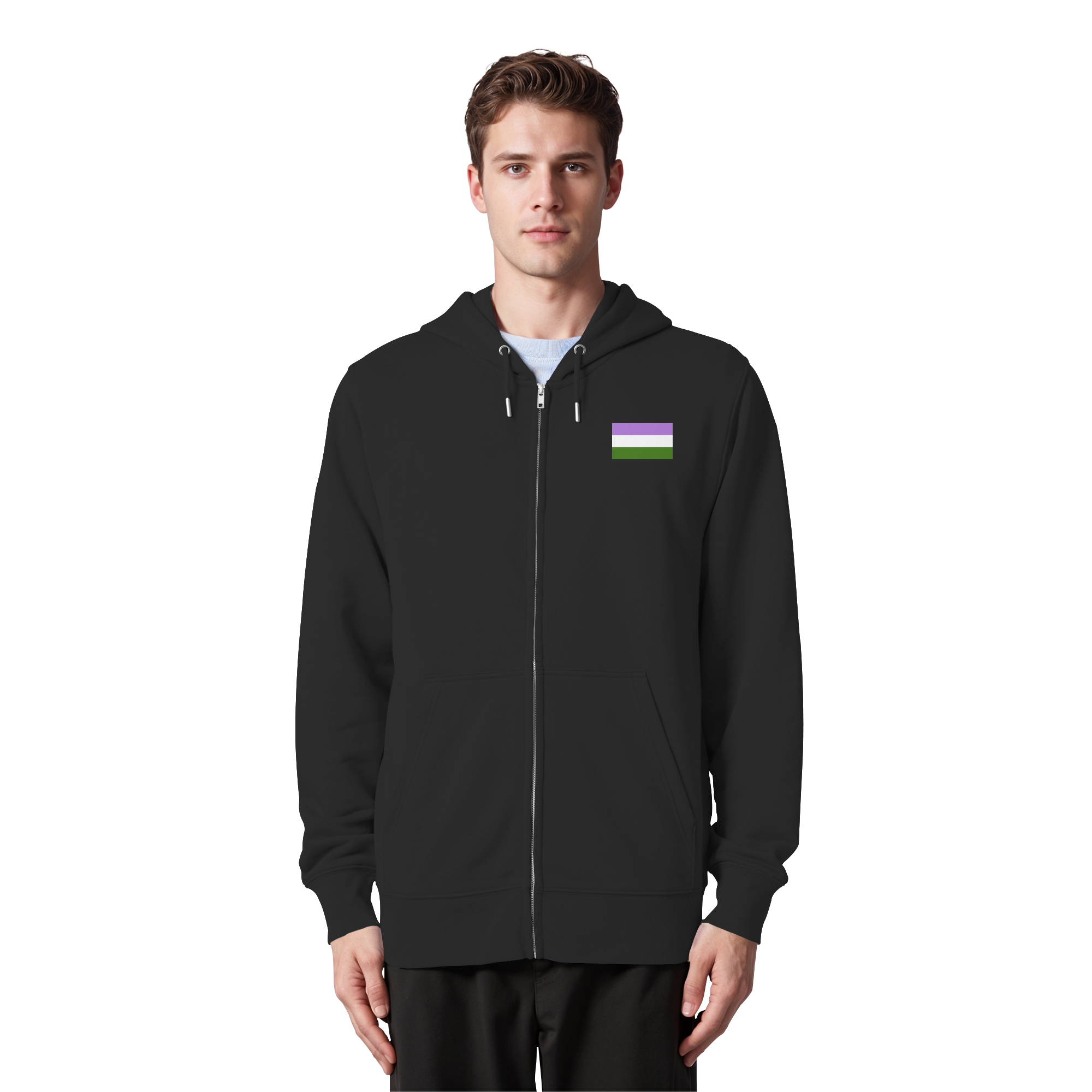 Genderqueer Pride Flag - Organic Zipper