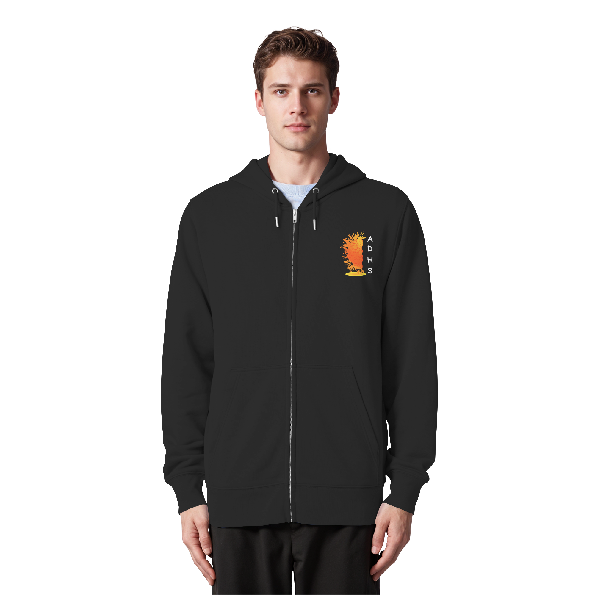 ADHS Authentisch Dynamisch Humorvoll Stark Backprint - Organic Zipper