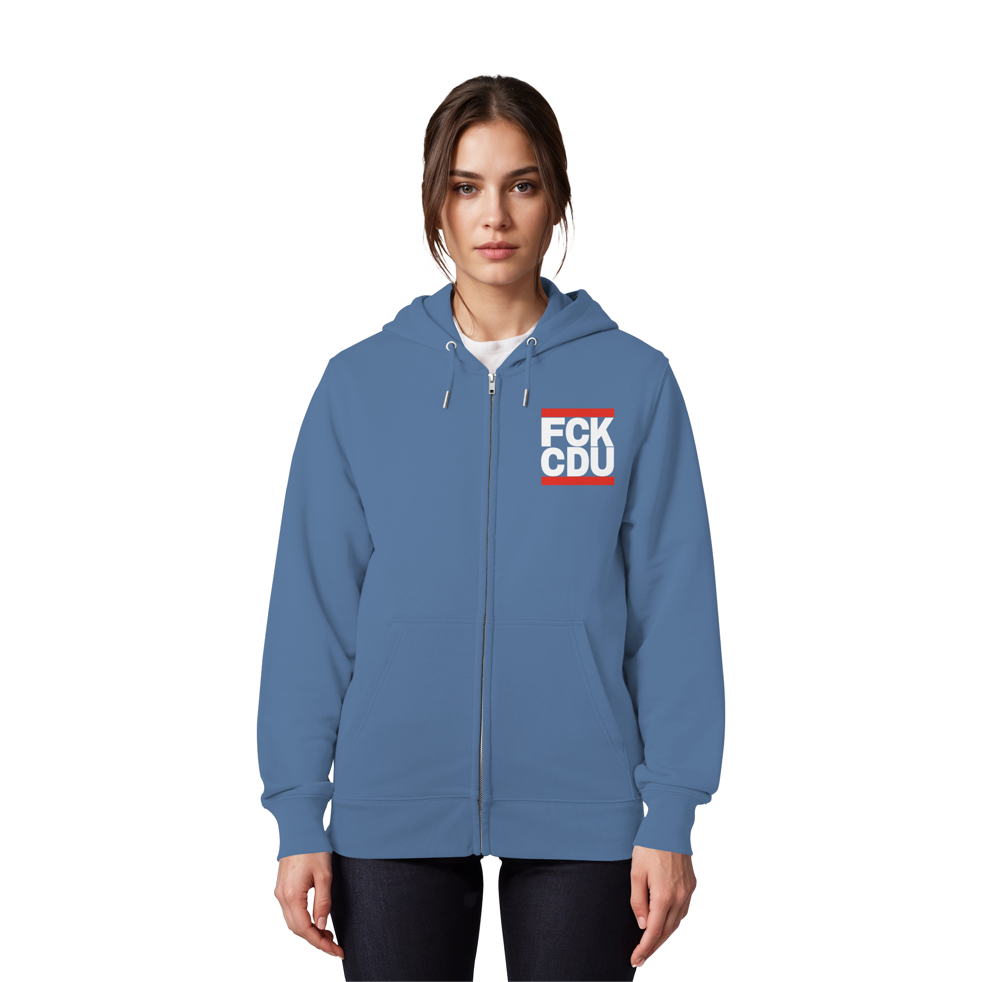 FCK CDU (weiße Schrift) - Organic Zipper