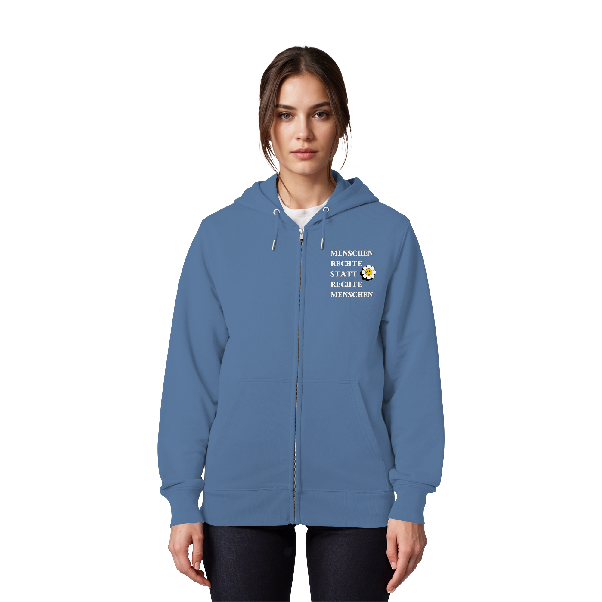 Menschenrechte statt rechte Menschen - Organic Zipper