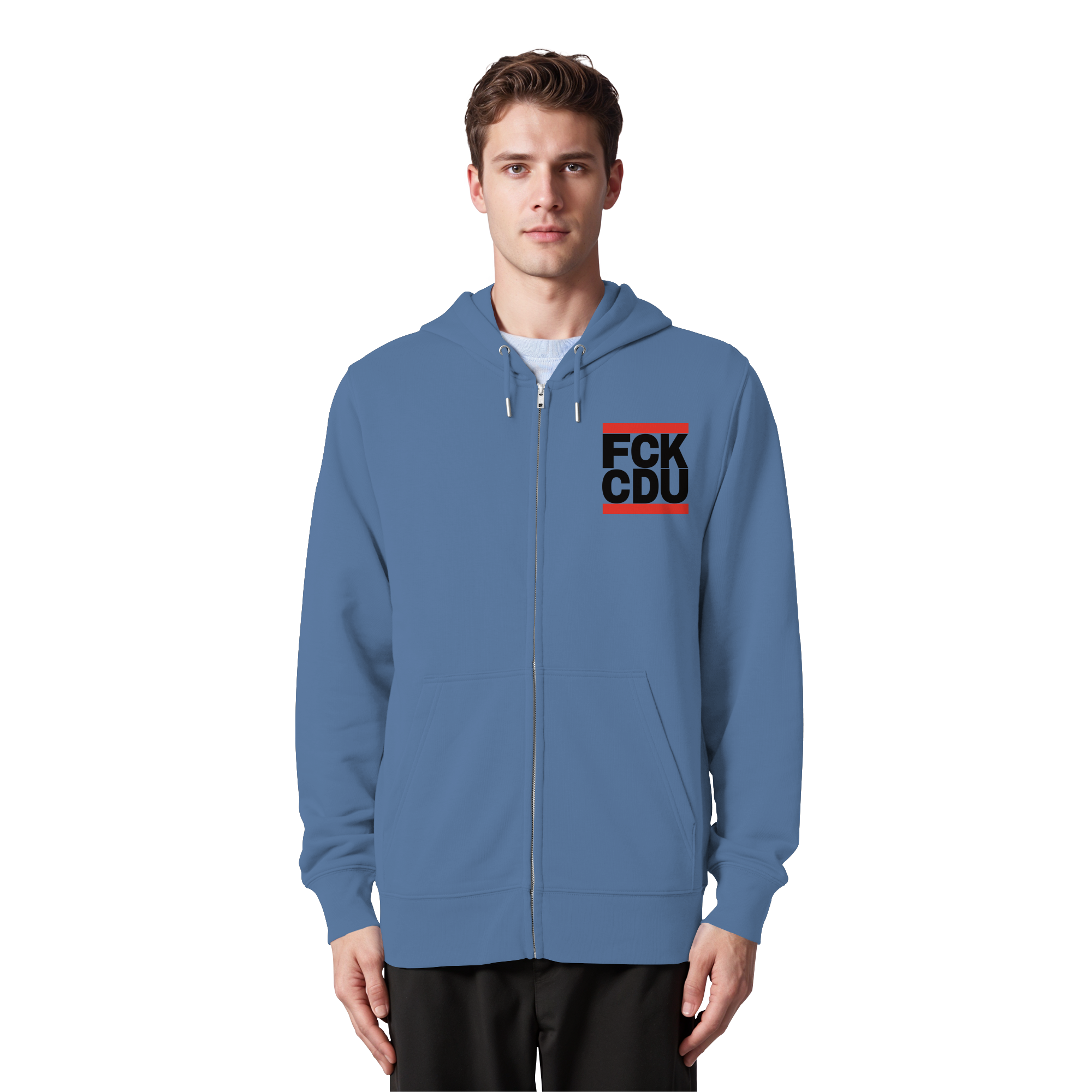 FCK CDU (schwarze Schrift) - Organic Zipper