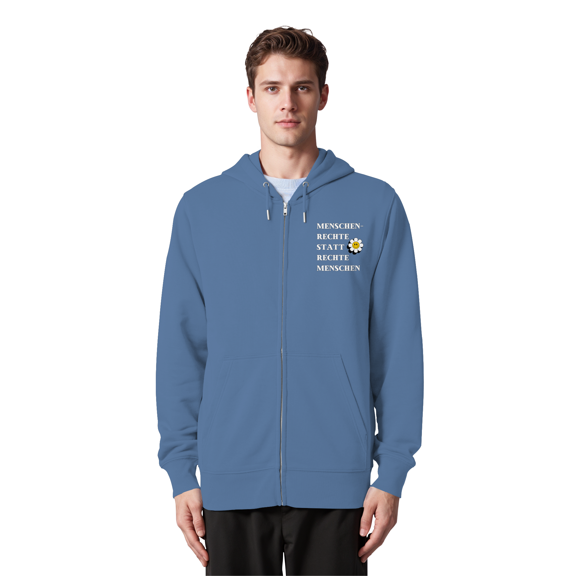 Menschenrechte statt rechte Menschen - Organic Zipper
