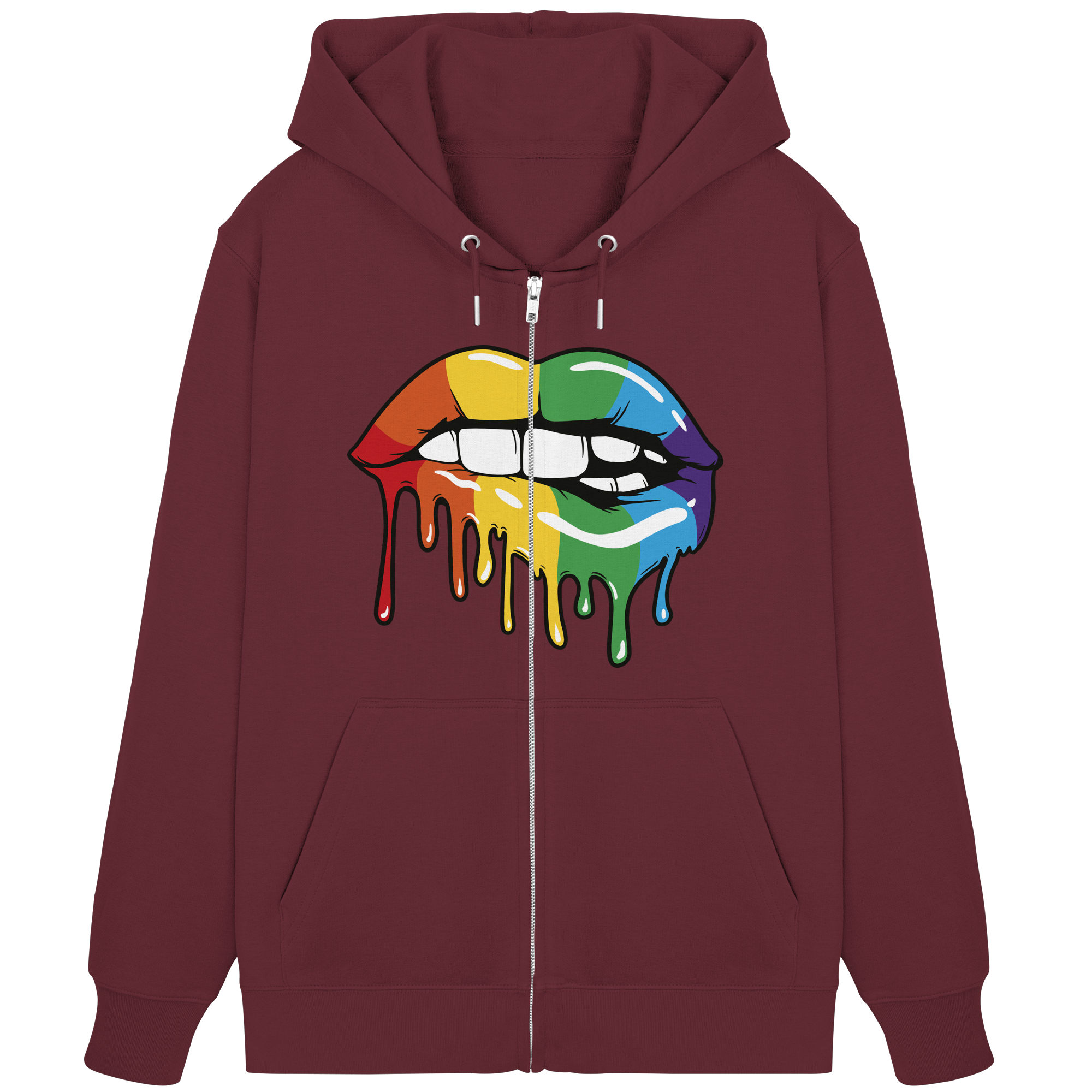 Regenbogen Lippen - Organic Zipper