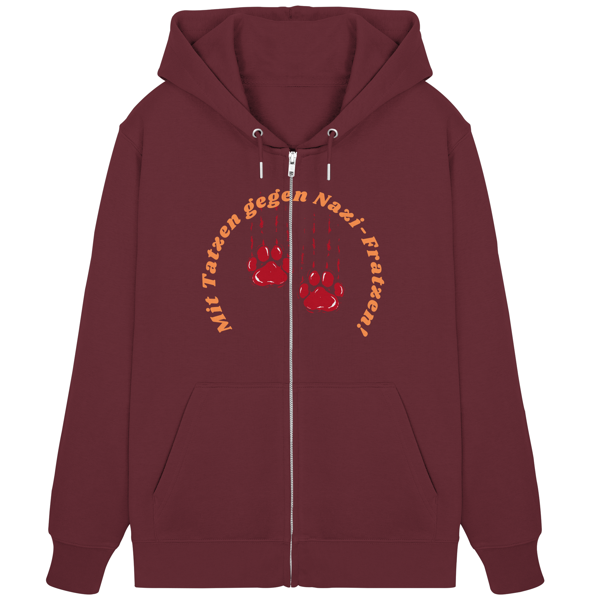 Mit Tatzen gegen Nazi Fratzen - Organic Zipper