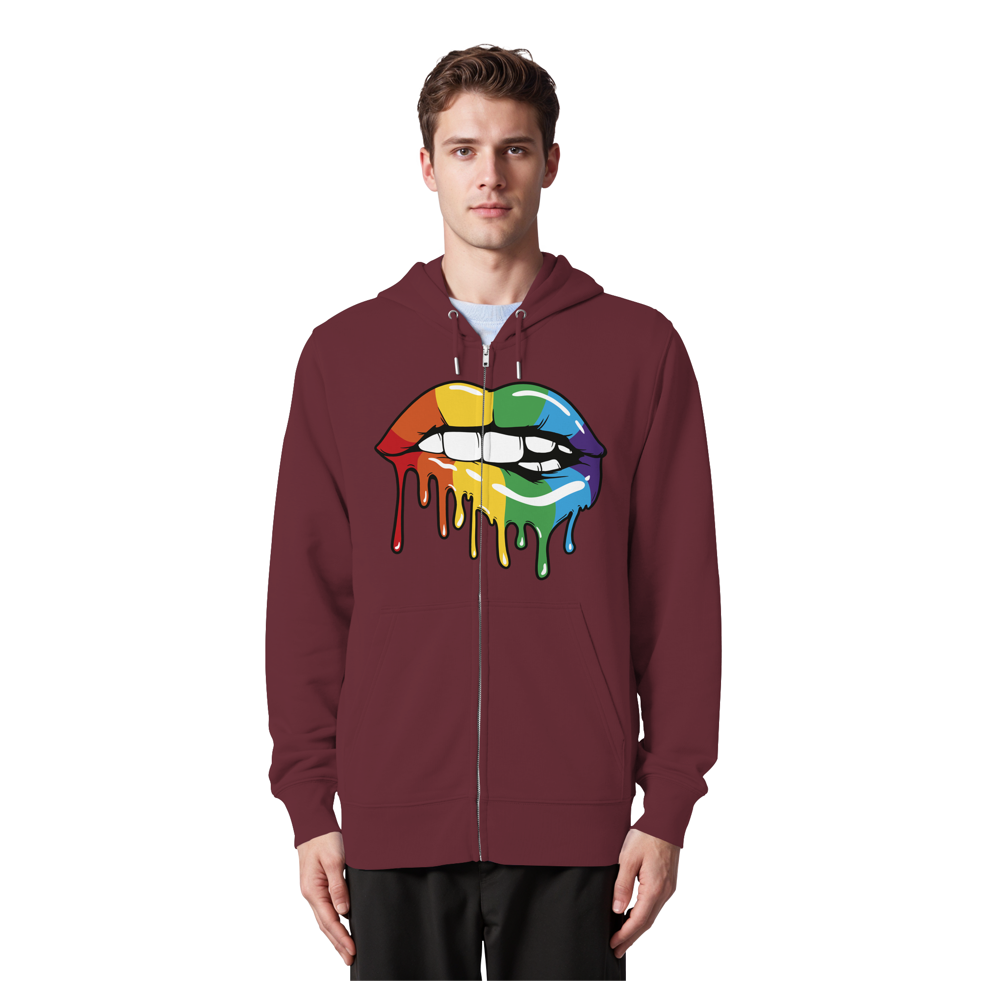 Regenbogen Lippen - Organic Zipper