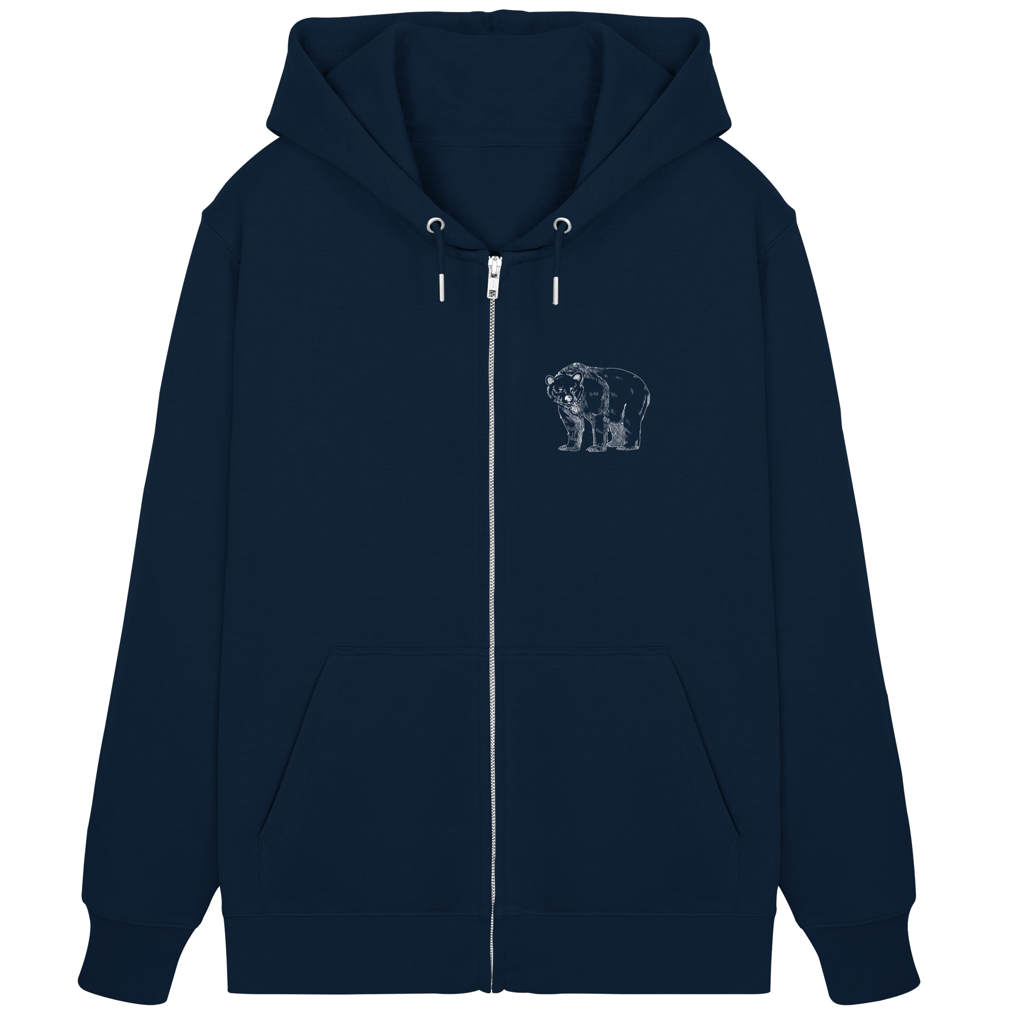 Team Bär Backprint (weiß) - Organic Zipper