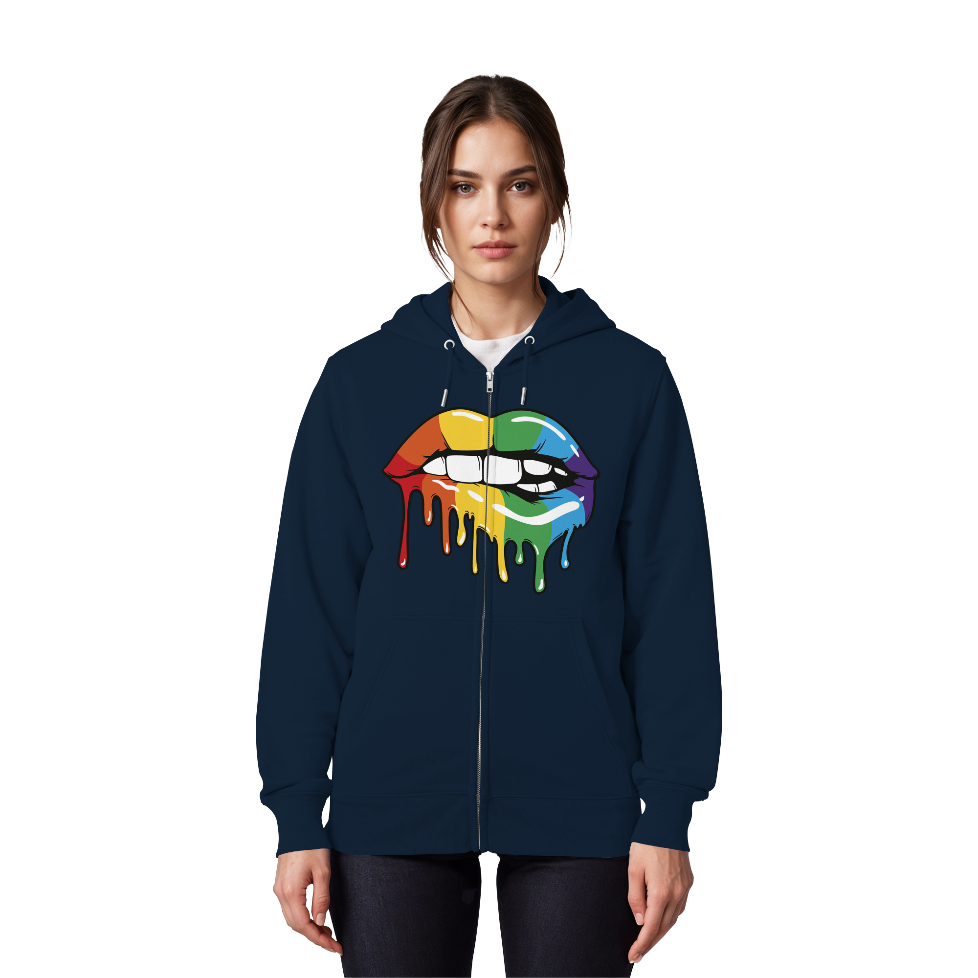 Regenbogen Lippen - Organic Zipper
