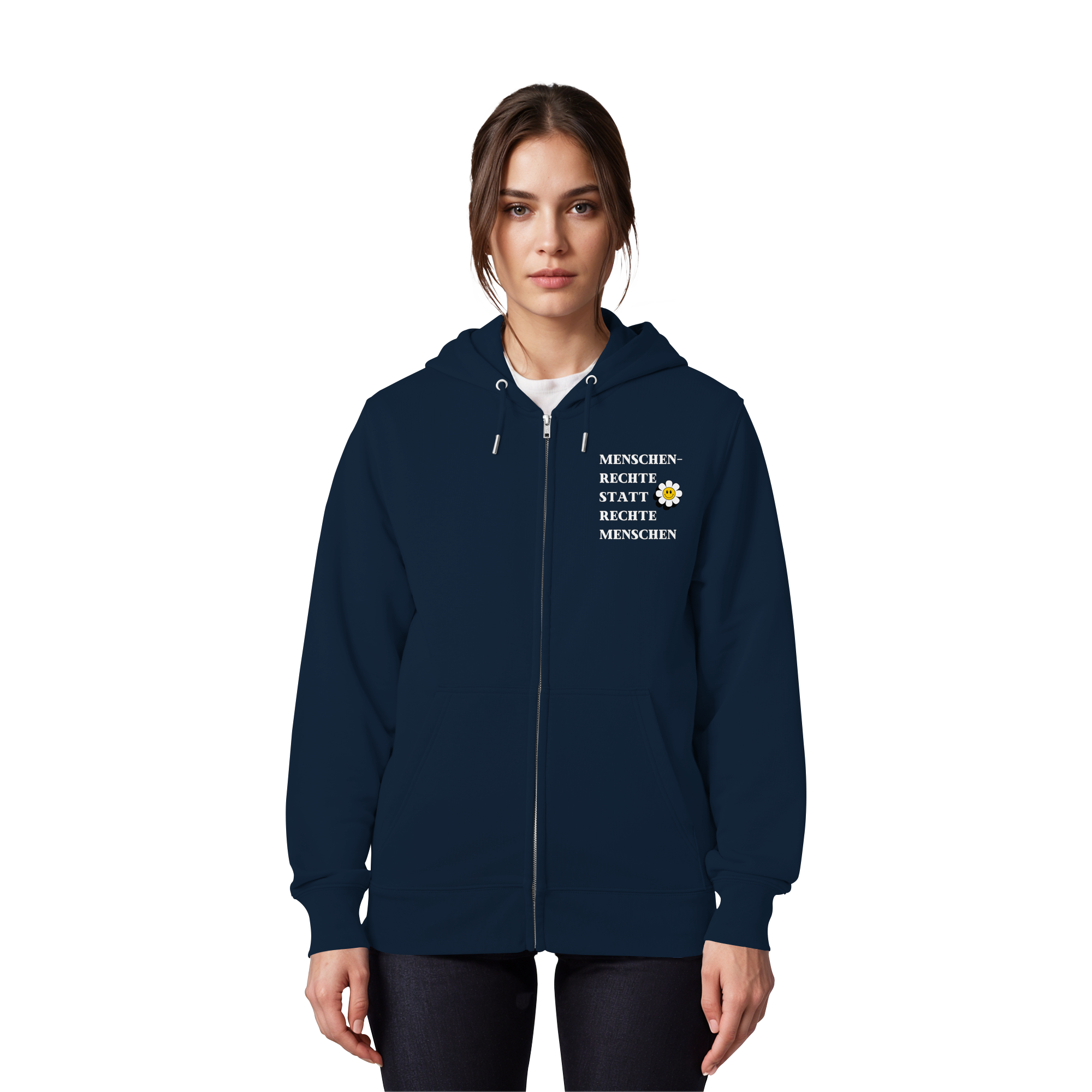 Menschenrechte statt rechte Menschen - Organic Zipper