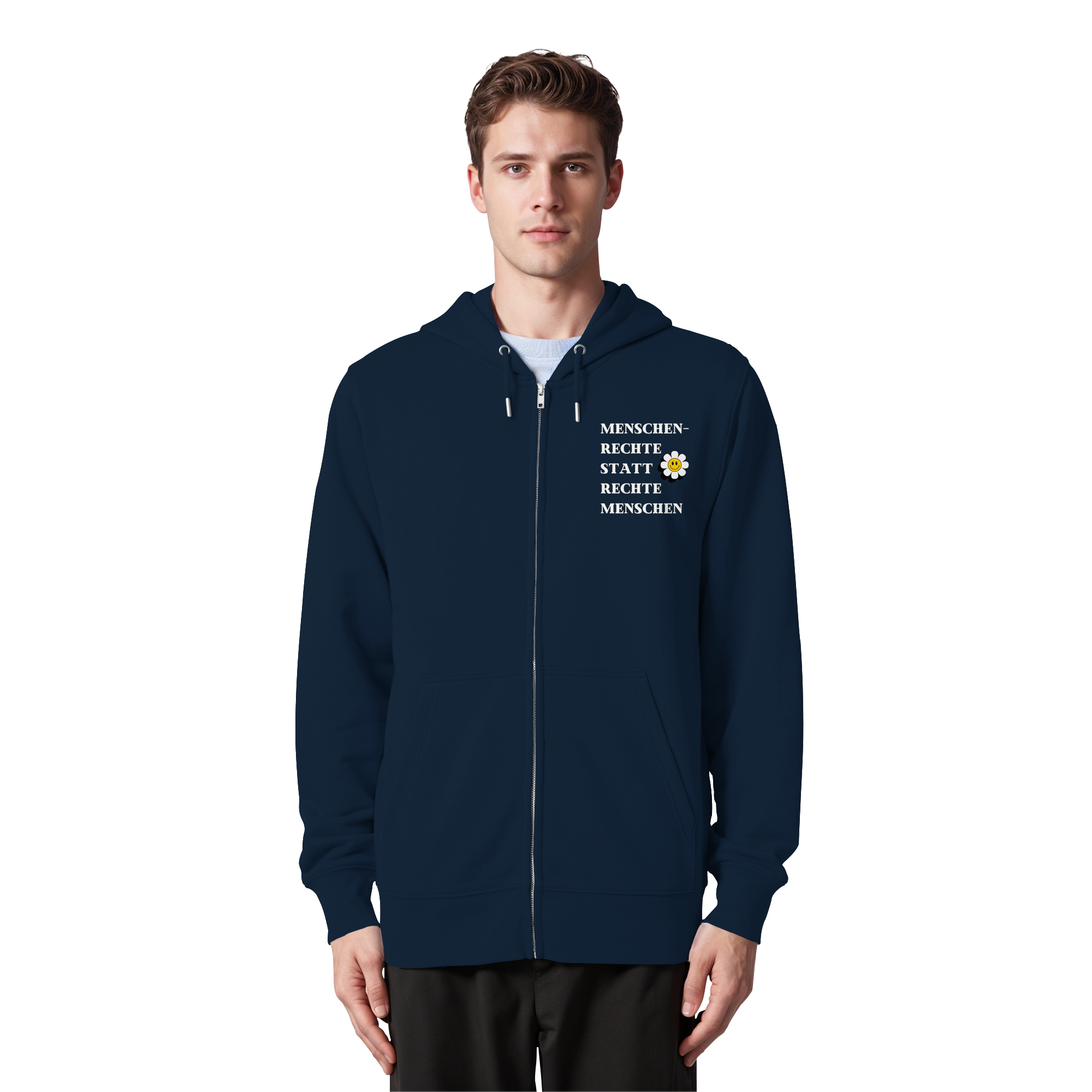 Menschenrechte statt rechte Menschen - Organic Zipper