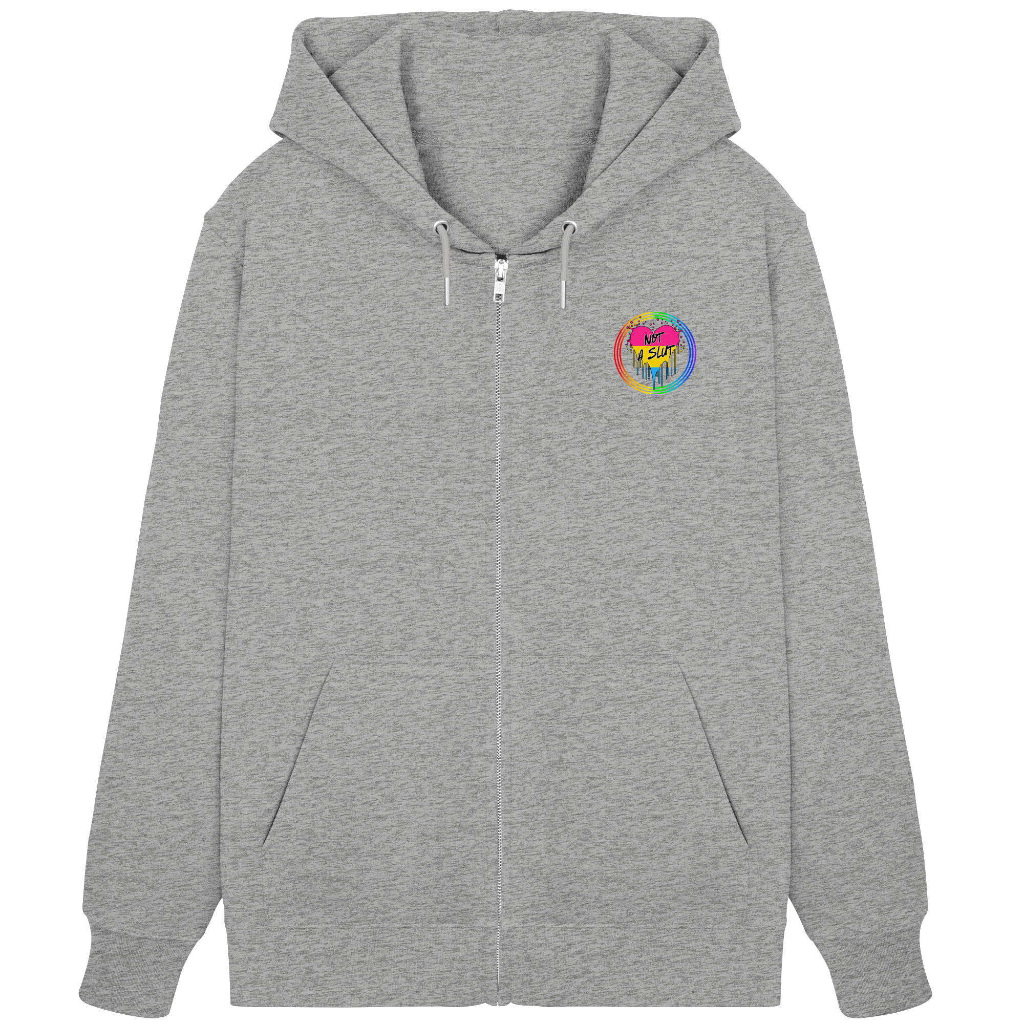 Pansexual Not a Slut "Regenbogenkreis Edition" - Organic Zipper