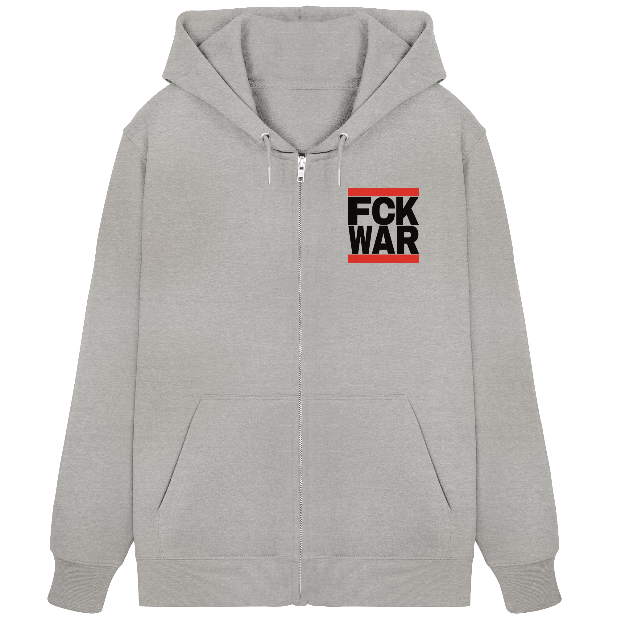FCK WAR (schwarze Schrift) - Organic Zipper