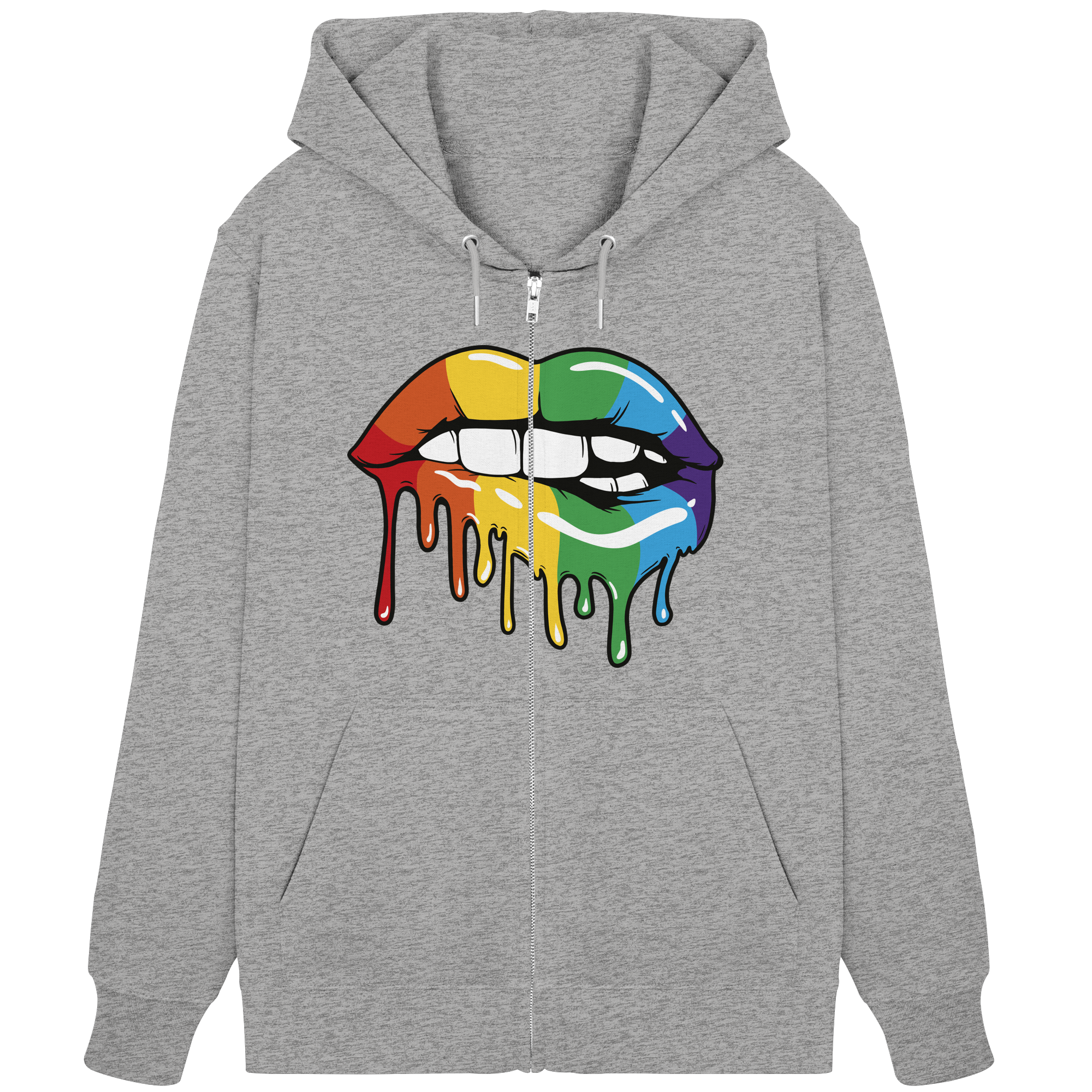 Regenbogen Lippen - Organic Zipper