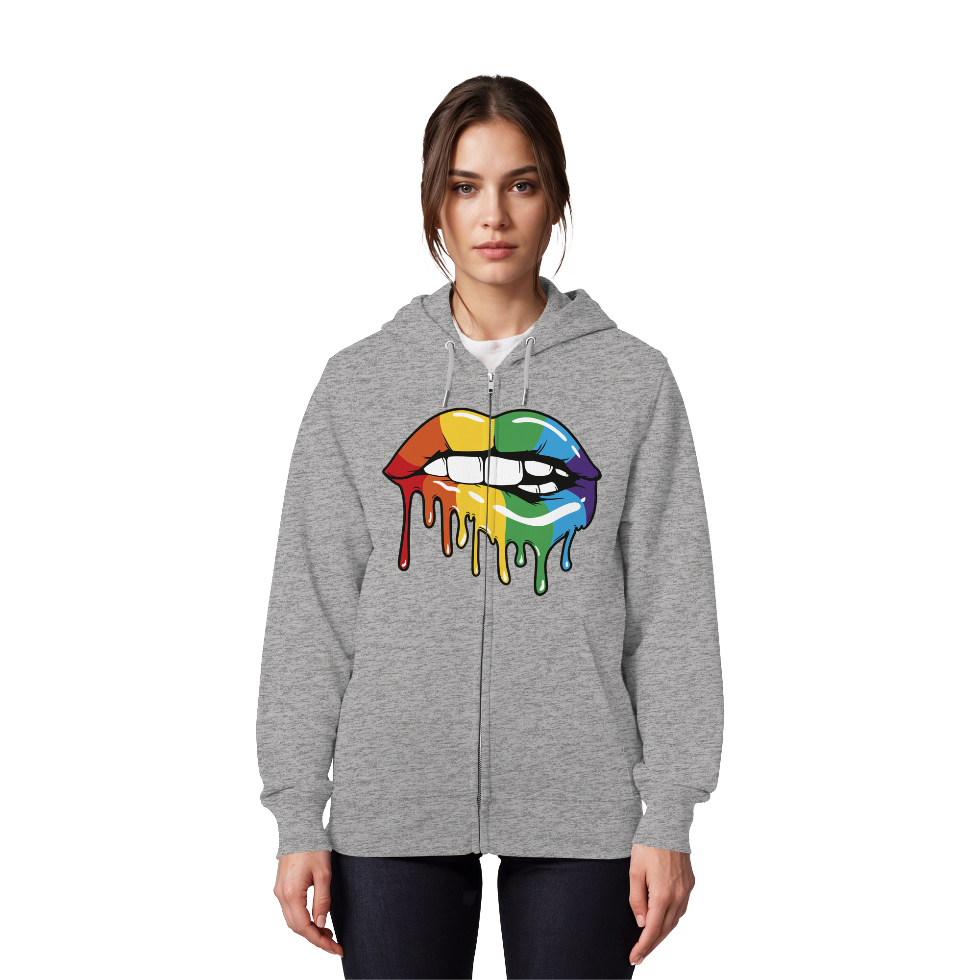 Regenbogen Lippen - Organic Zipper
