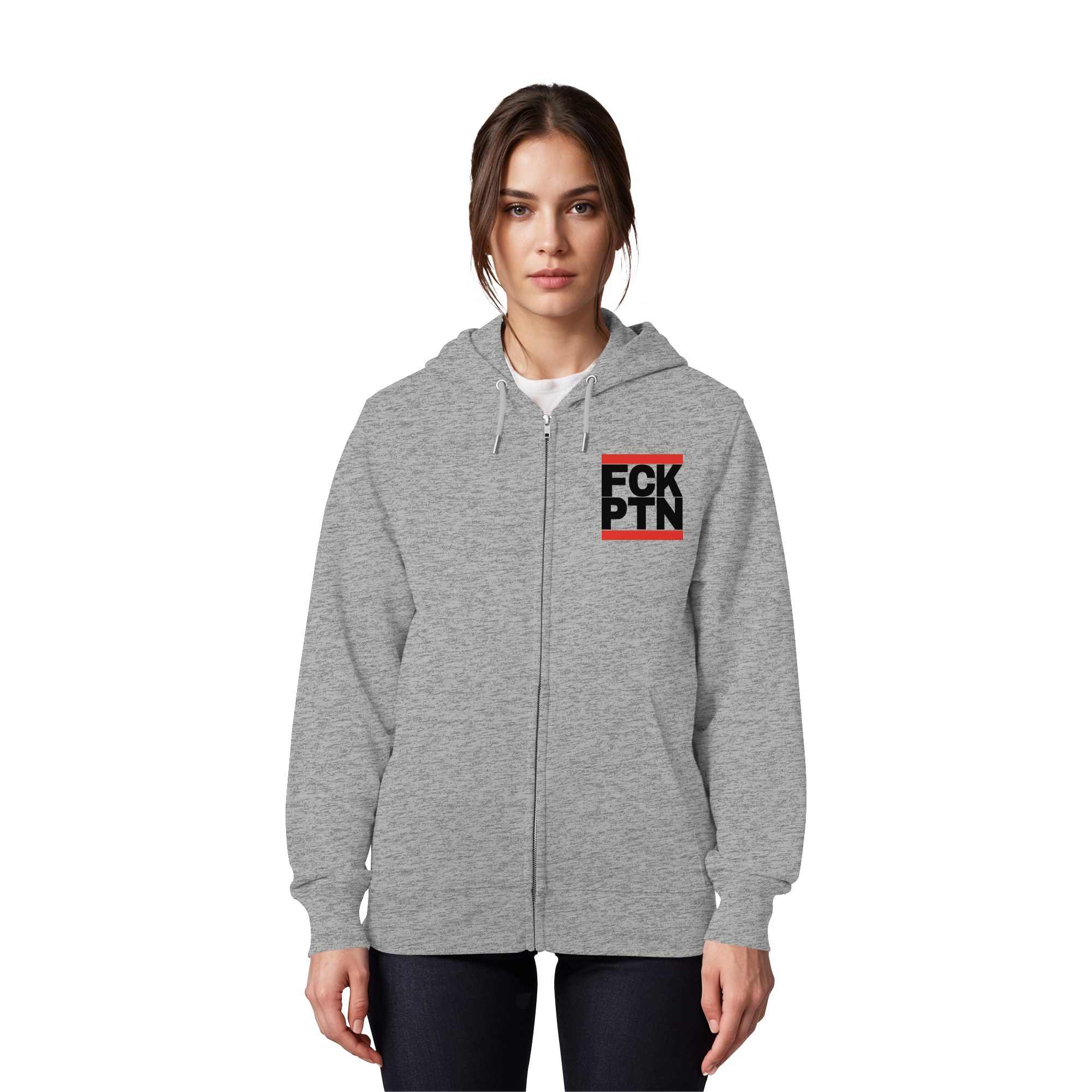 FCK PTN (schwarze Schrift) - Organic Zipper