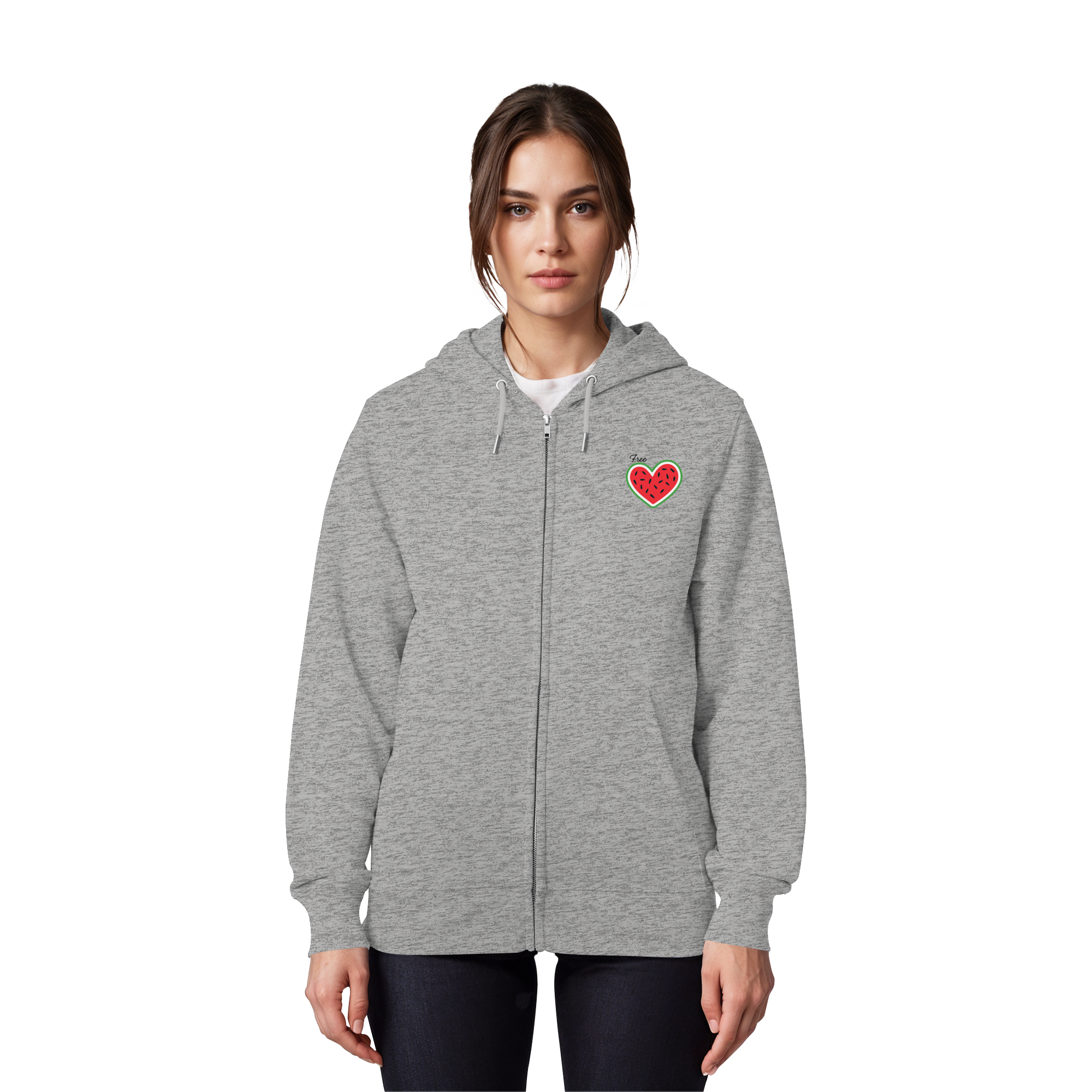 Free Palestine "Melon Heart Edition" - Organic Zipper