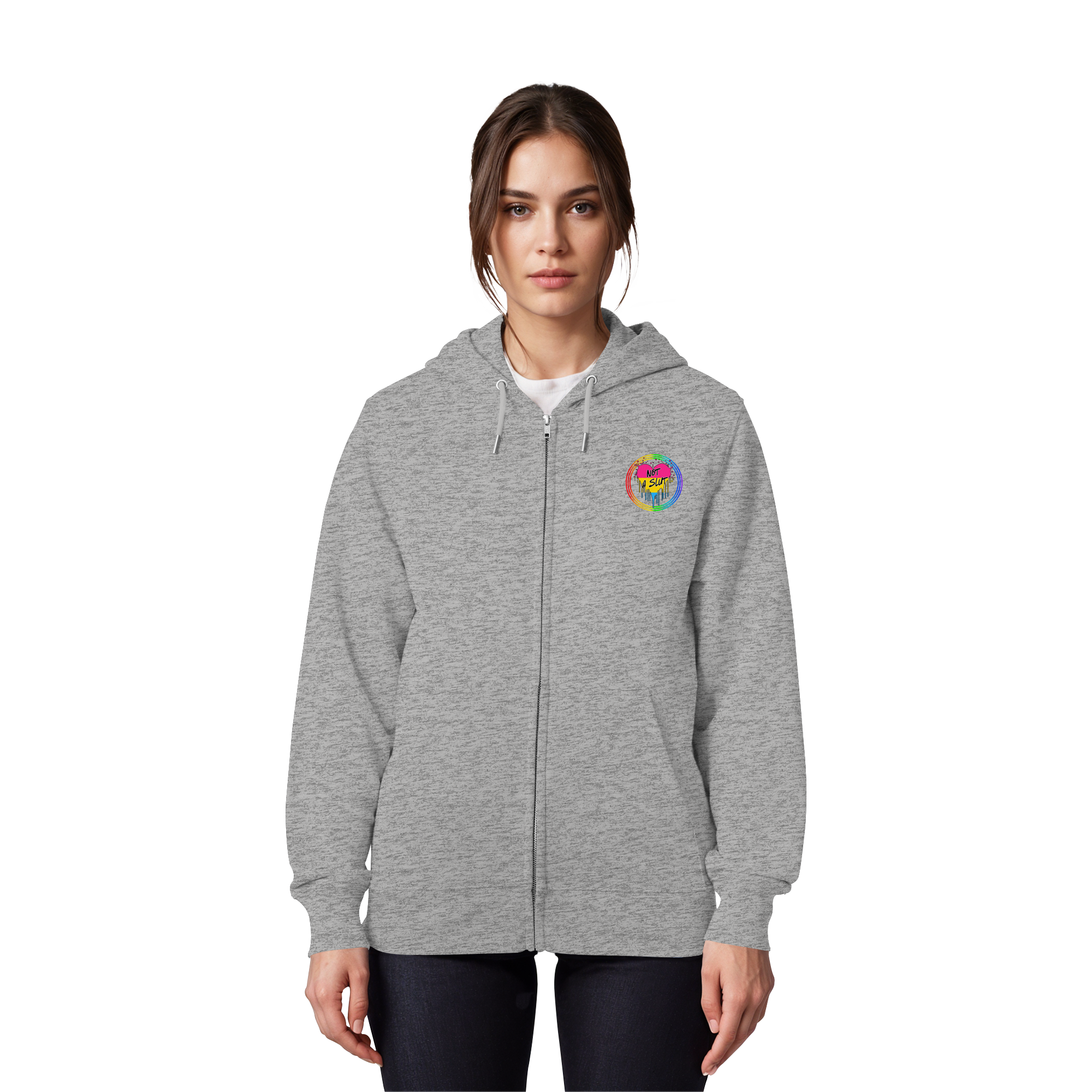 Pansexual Not a Slut "Regenbogenkreis Edition" - Organic Zipper